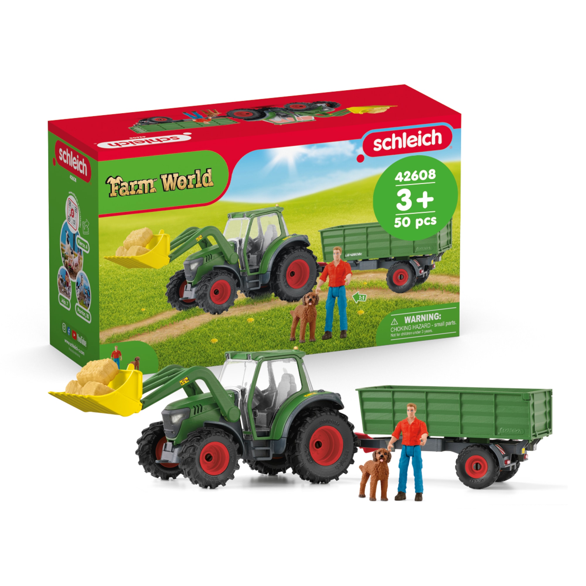 Schleich® Spielwelt »FARM WORLD, Traktor mit Anhänger  (42608)«
