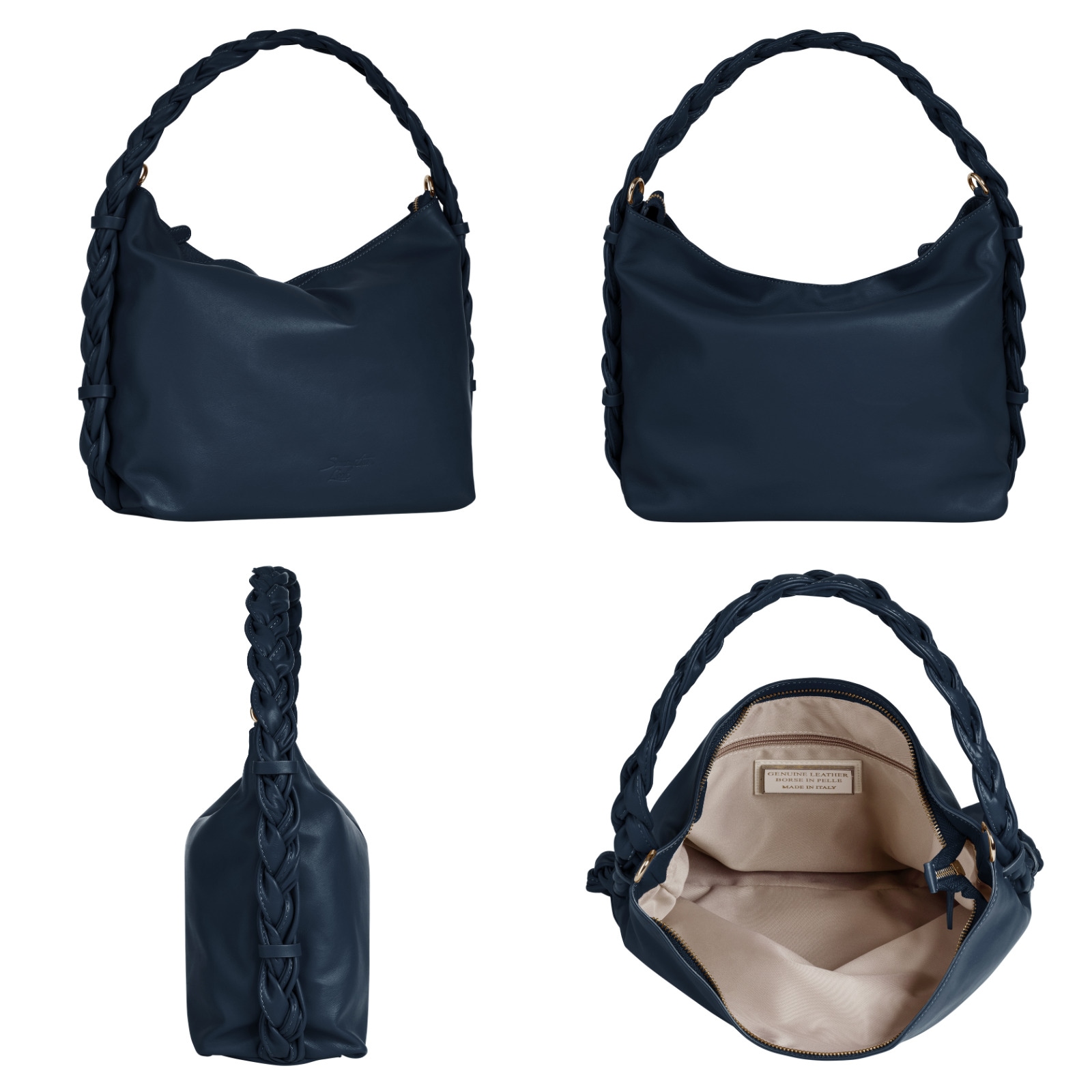 Samantha Look Umhängetasche, echt Leder, Made in Italy