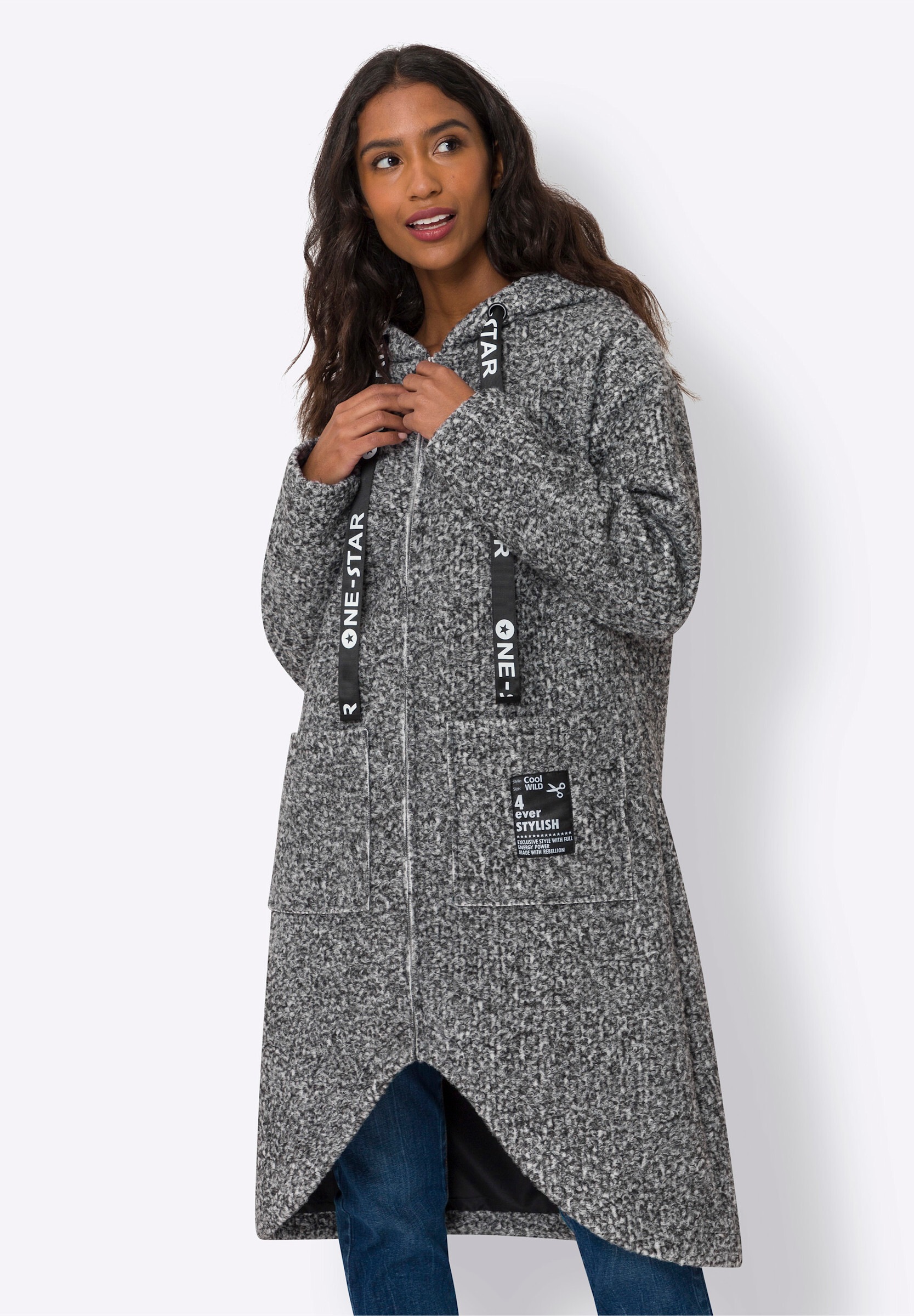 heine Kurzjacke »Mantel Wintermantel in Oversize-Form« mit Kapuze