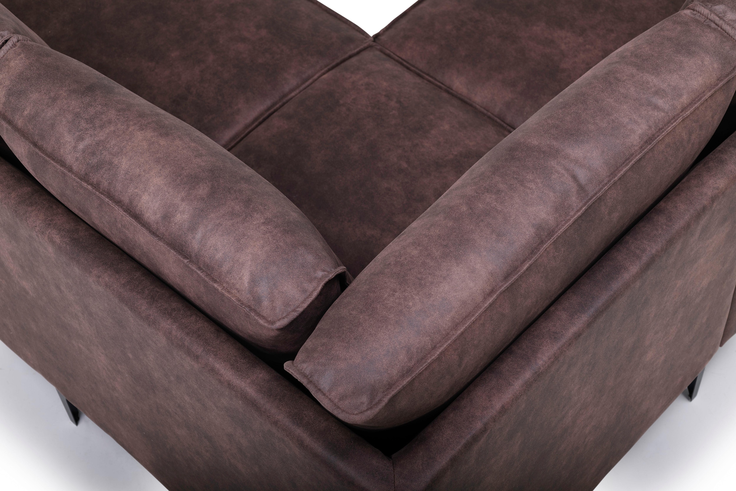 Places of Style Wohnlandschaft »XXL Sofa Oland, Struktur, Flachgewebe, Luxus-Microfaser, Boucle«, U-Form, 342 cm, Wellenunterfederung, Skandi-Design, Metallfüße