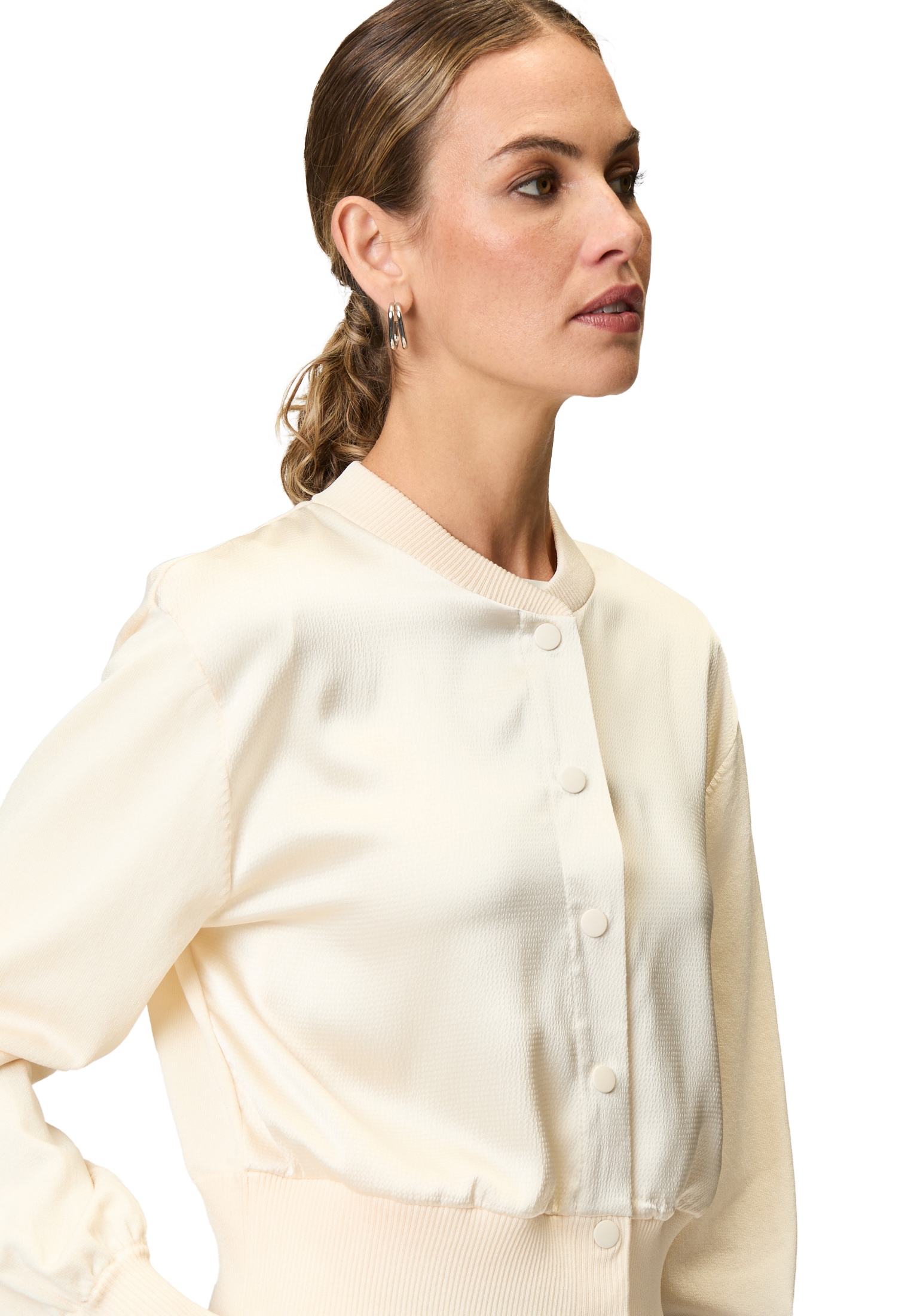 Zero Strickjacke »Strickjacke mit Satinvorderseite«