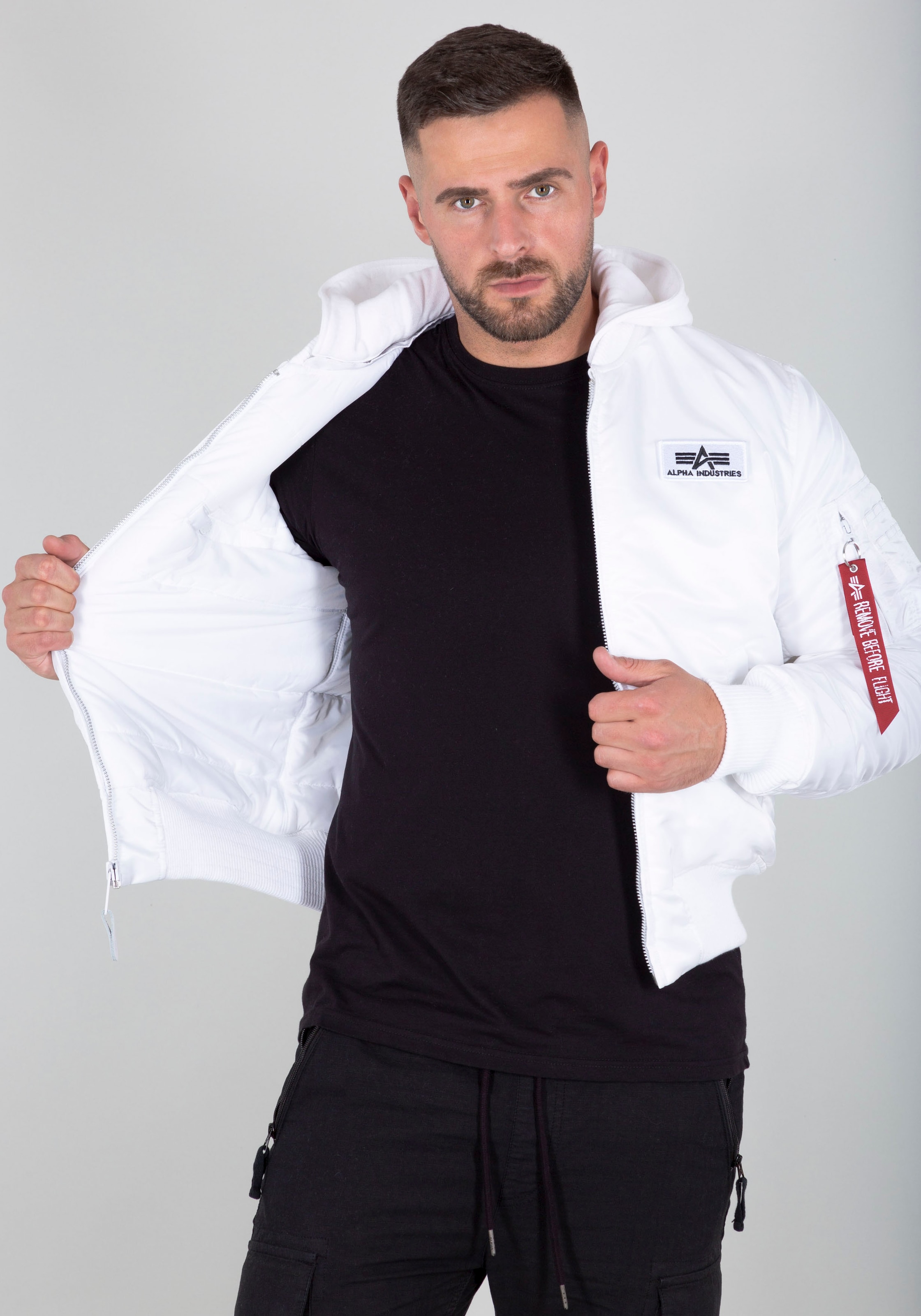 Alpha Industries Bomberjacke »MA-1 ZH Back Print«, mit Kapuze