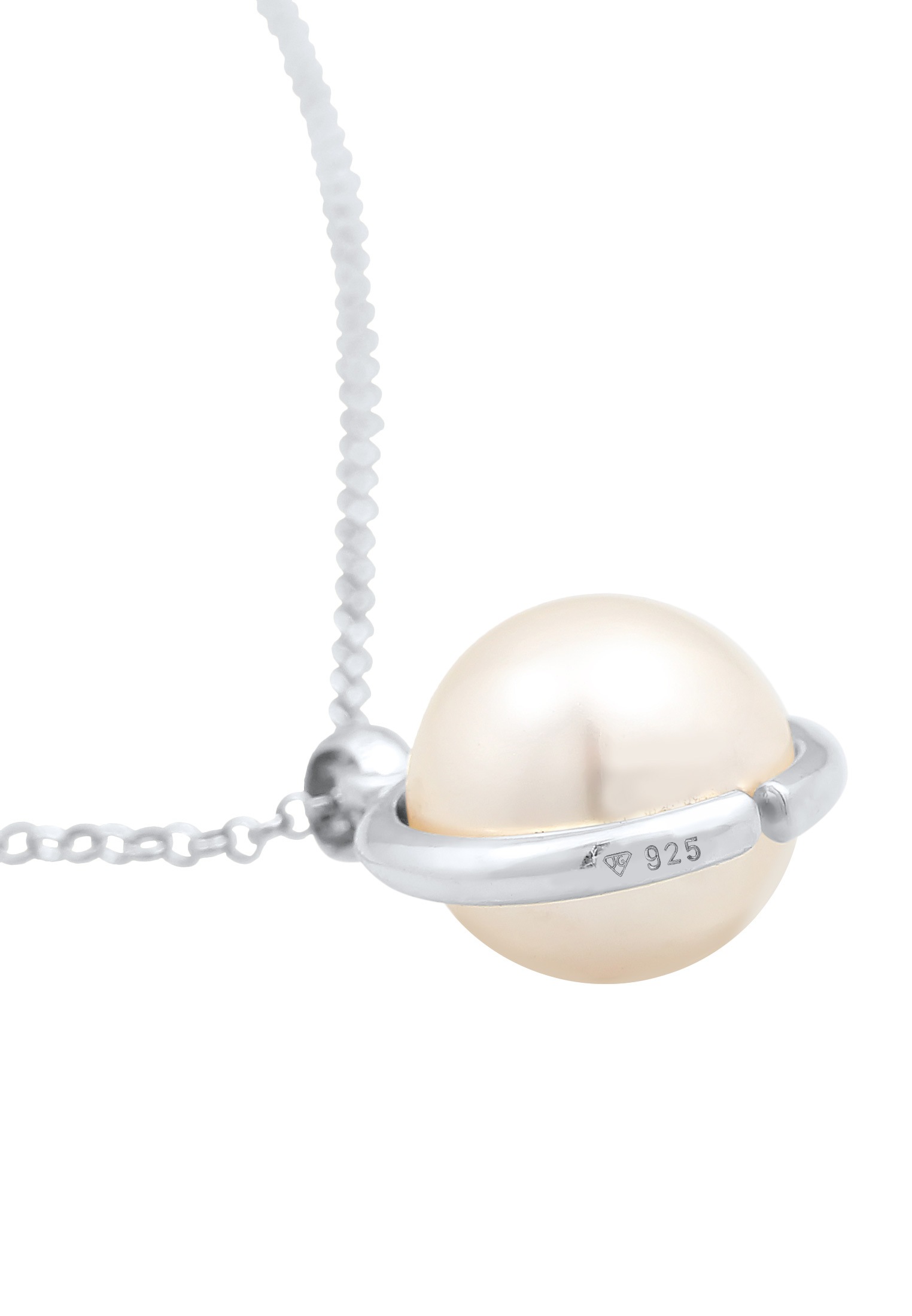 Elli Perlenkette »Halskette Synthetische Perle Rund Klassik 925 Silber«