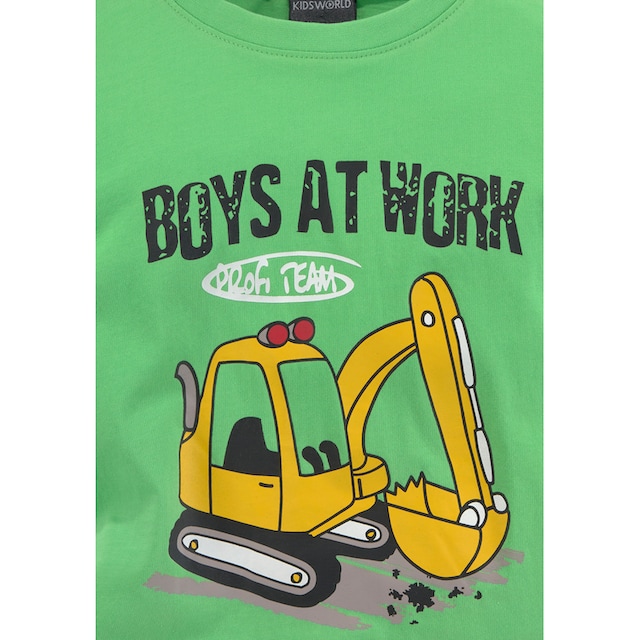 KIDSWORLD Shirt & Shorts, (Spar-Set, 2 tlg., T-Shirt+Sweatbermudas), BOYS  AT WORK bei OTTO
