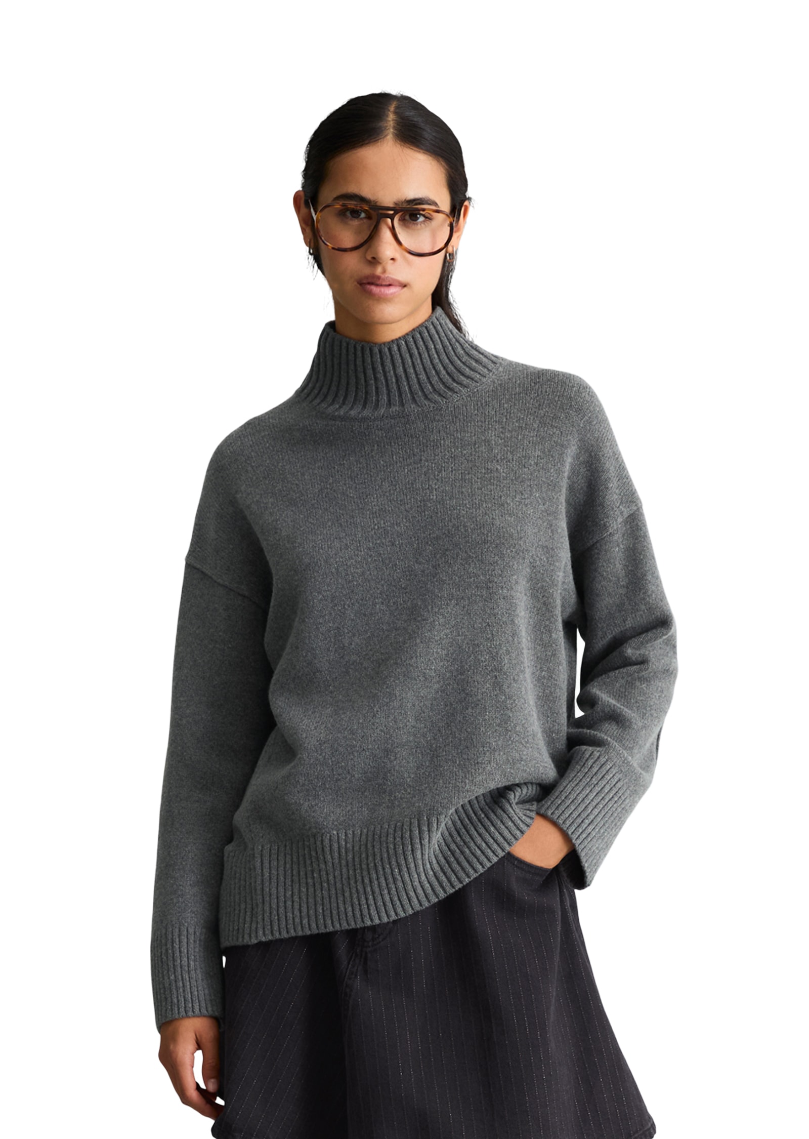 Marc O'Polo DENIM Stehkragenpullover »oversize aus weichem Wolle-Mix«
