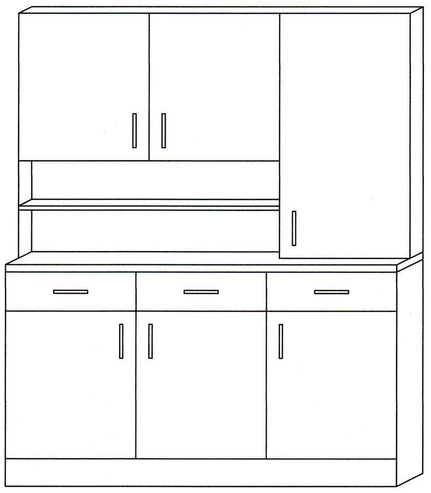 wiho Küchen Küchenbuffet »Küchenbuffet kaufen online cm« Breite 150 Prag