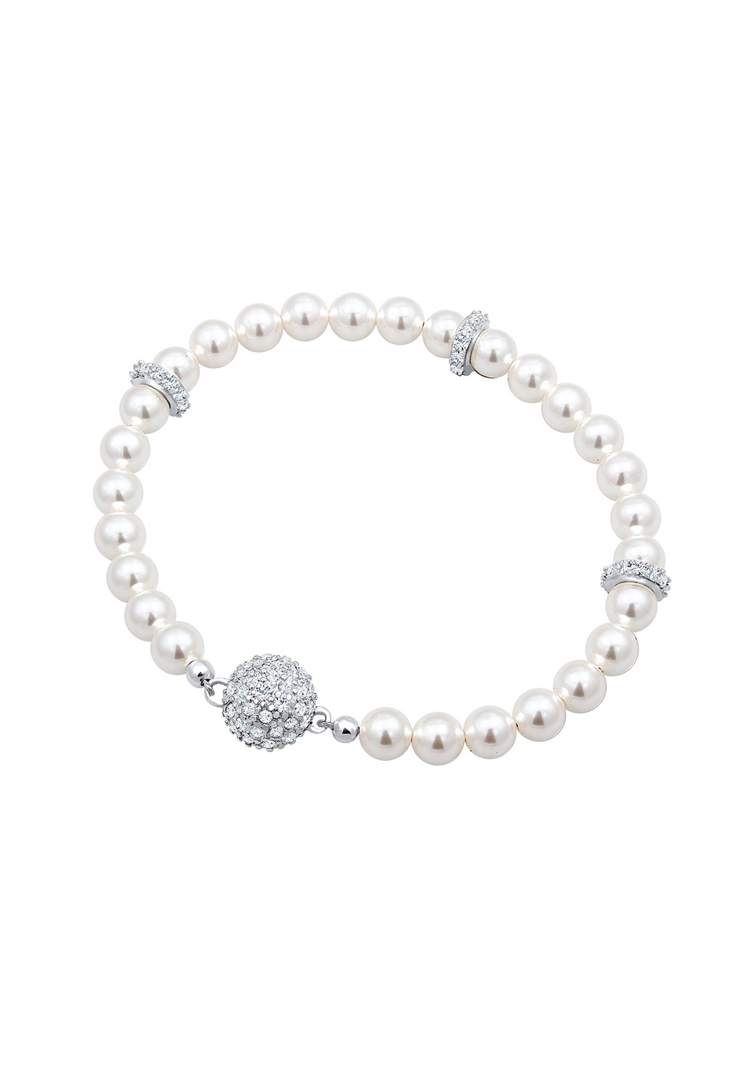Elli Premium Armkette »Armband Kugel Magnet synthetische Perlene 925 Silber«