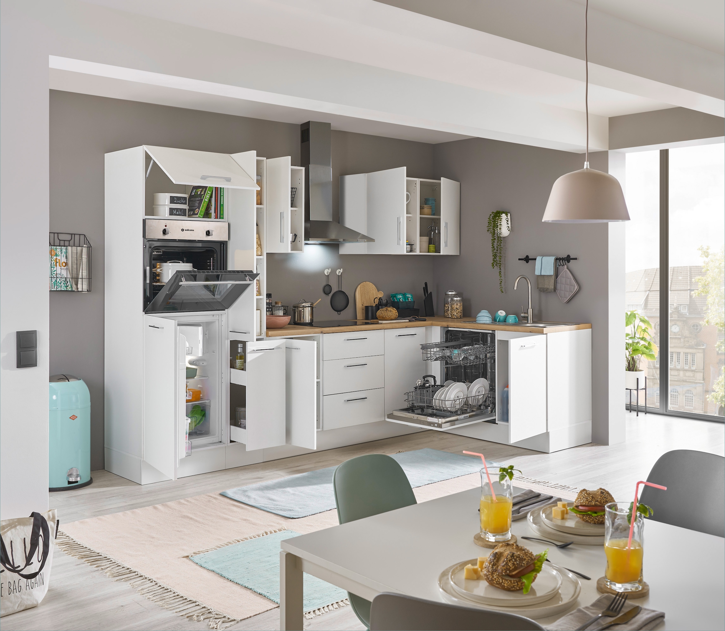 BASIC by Balculina Winkelküche »Turin« Stellbreite 310x175 cm, wahlweise mit E-Geräten