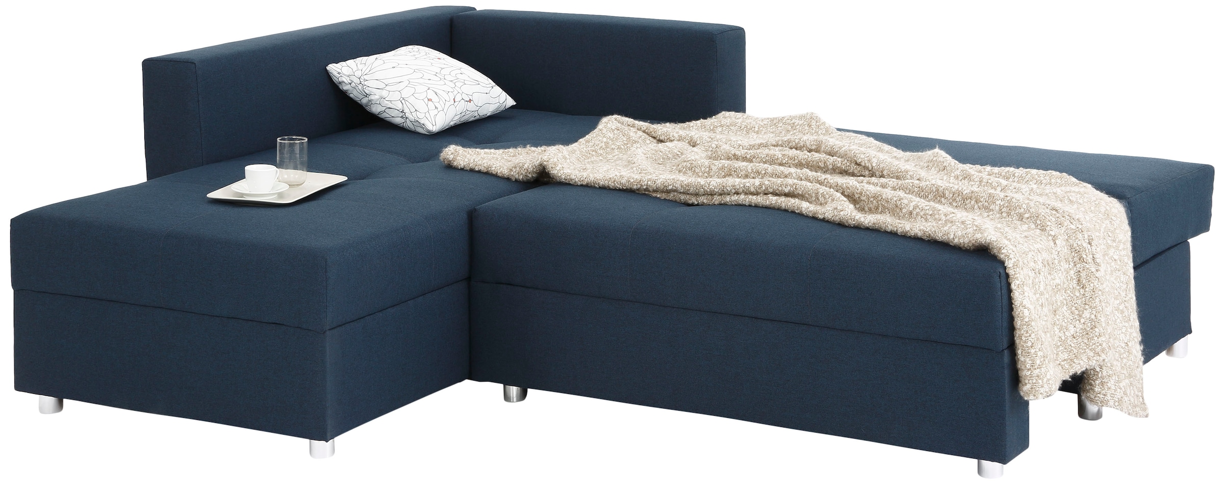 Home affaire Ecksofa »Italia L-Form«, mit Bettfunktion und Bettkasten, Federkern-Polsterung