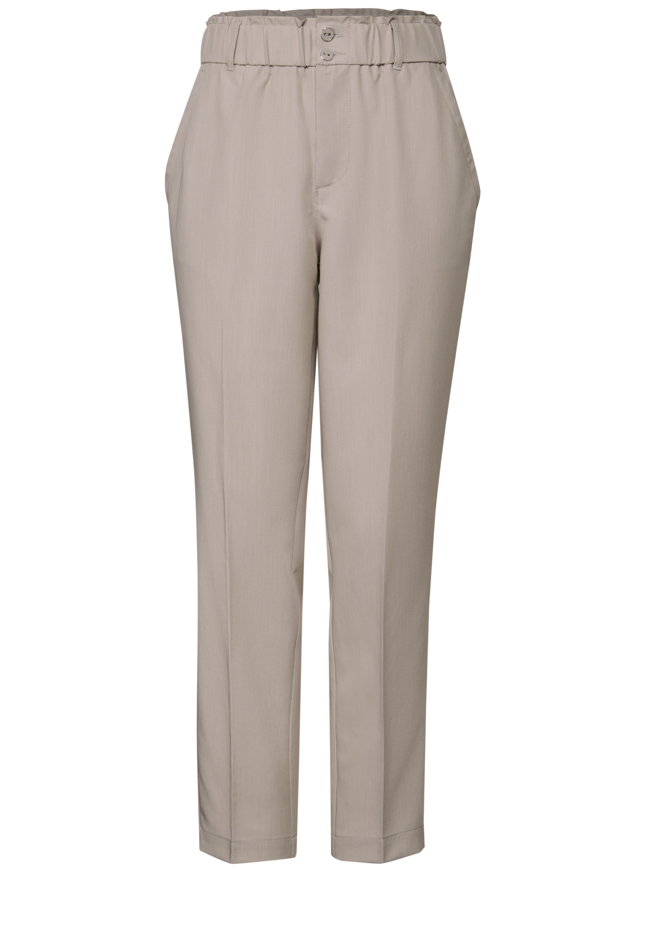STREET ONE Paperbag-Hose, im Melange-Look und mit Stretch