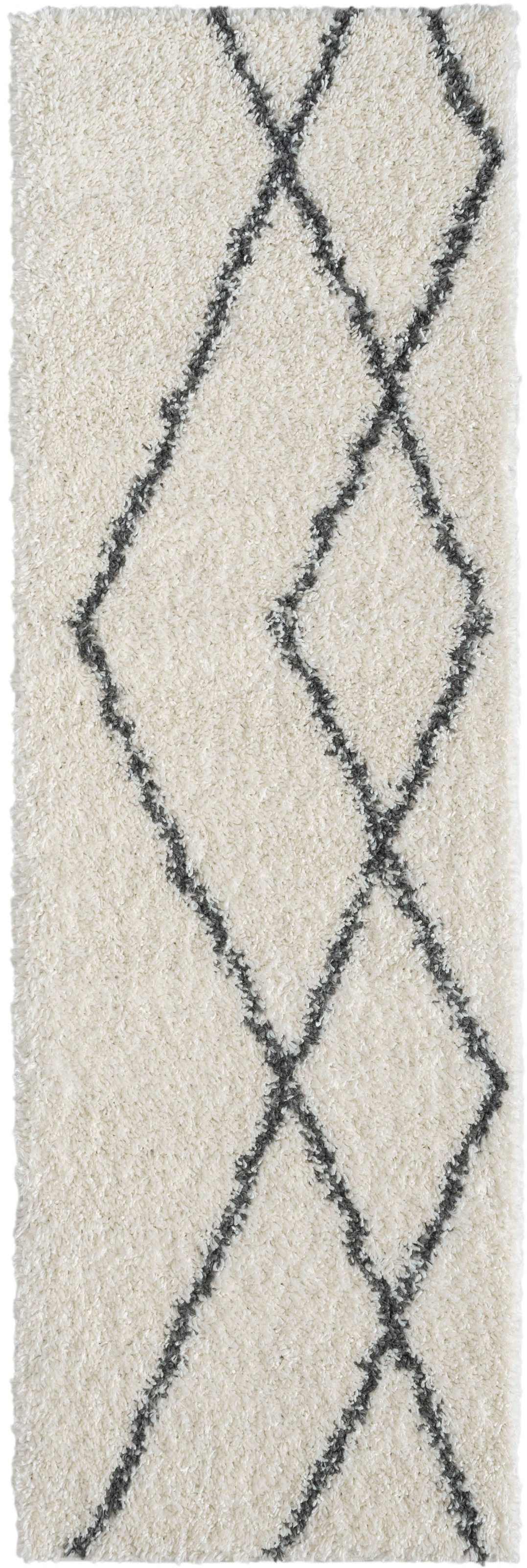 Myflair Möbel & Accessoires Hochflor-Läufer »My Shaggy Raute«, rechteckig, 37 mm Höhe, Shaggy, Scandi Rauten Design, leicht glänzend, extra flauschig