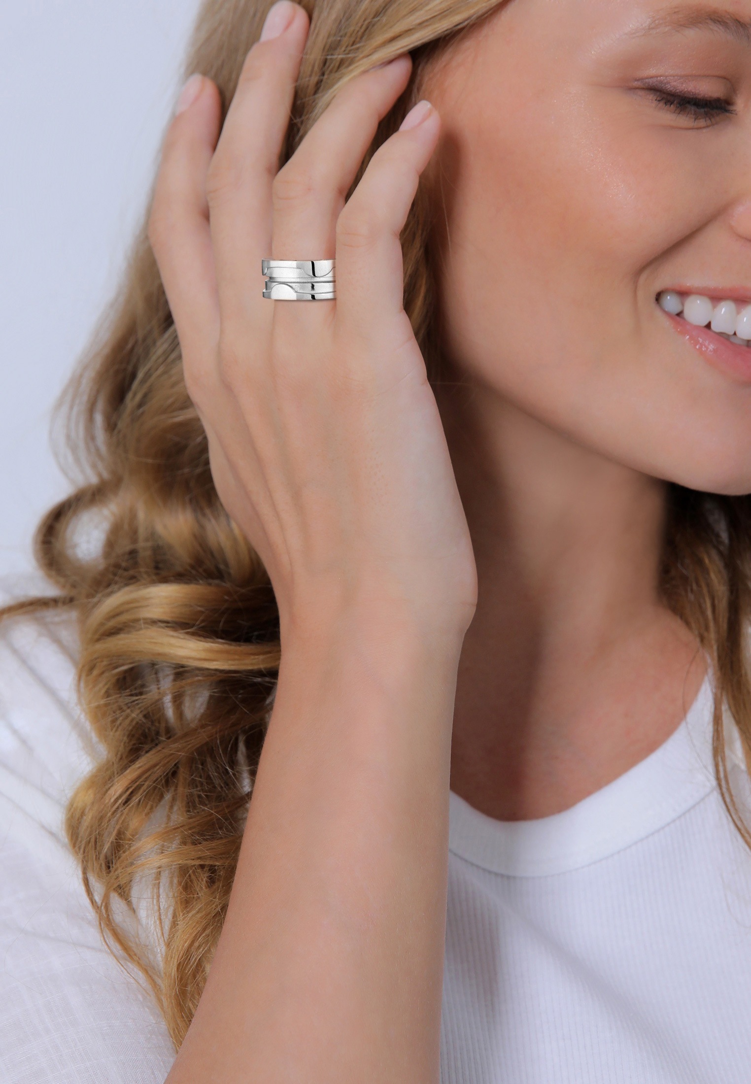 Elli Silberring »Ring Bandring Markant Chunky Style 925 Sterling Silber«