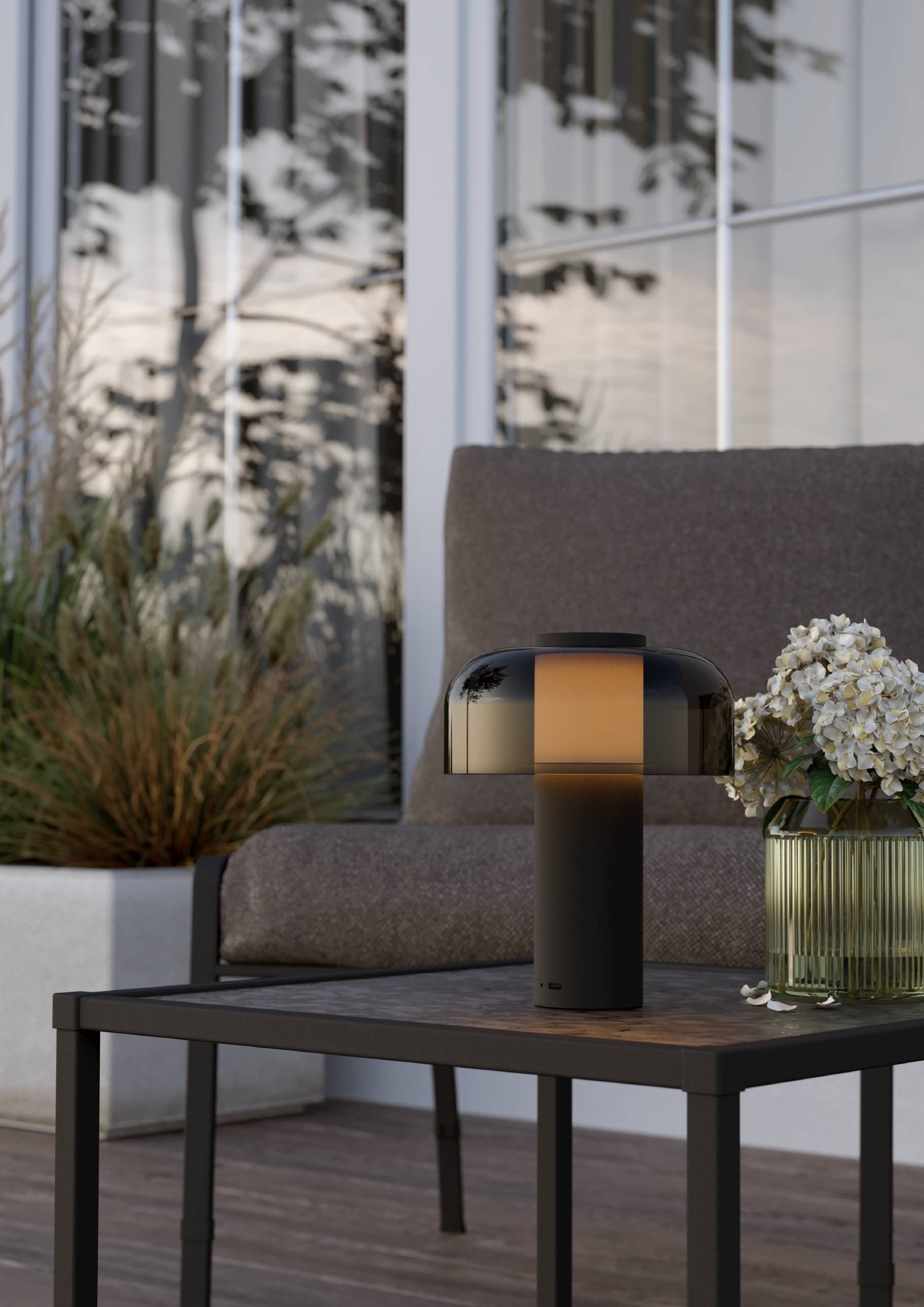 EGLO Tischleuchte »Ponente Tischlampe, Nachtischlampe, Metall und Kunststoff, IP44, Lampe« LED-Modul 1 Stk. Kaltweiß | Neutralweiß | Warmweiß Tischleuchte - H20 x Ø16 cm - schwarz - 2,25W inkl.