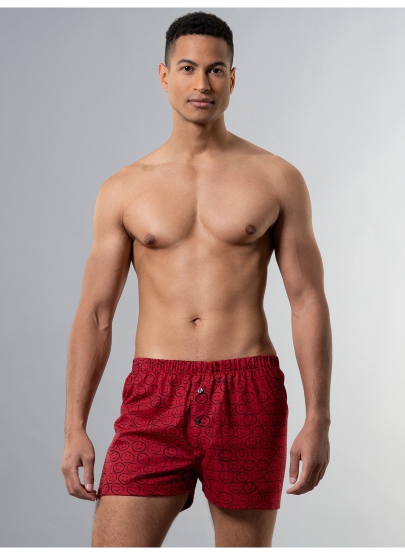 Trigema Herren Boxershorts »TRIGEMA Boxer-Shorts mit freundlichem Smiley-Muster« 1 Stk. tlg. in rot, Größe L