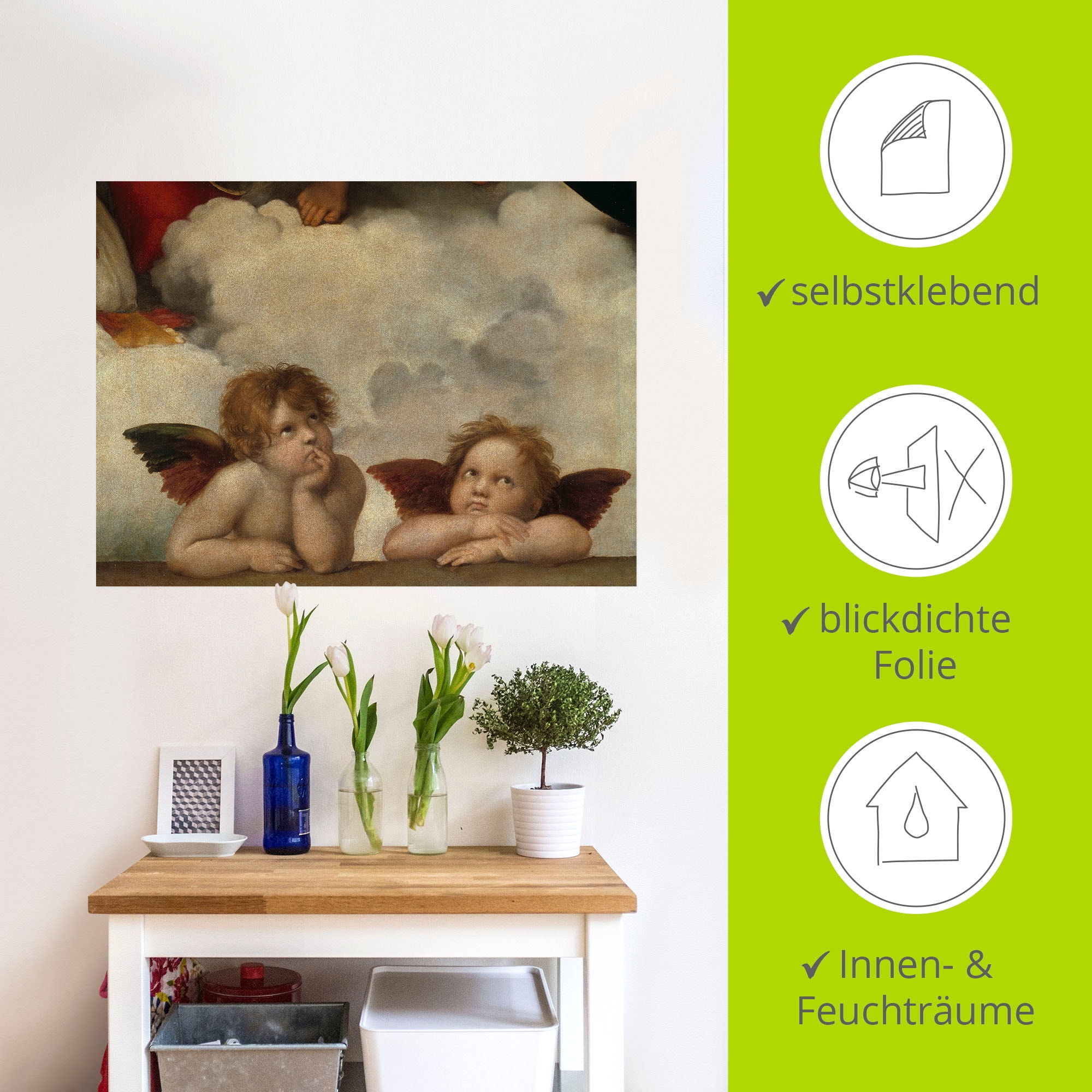 Artland Wandbild »Detail aus Die Sixtinische Madonna.«, Religion, (1 St.), als Leinwandbild, Poster, Wandaufkleber in verschied. Größen