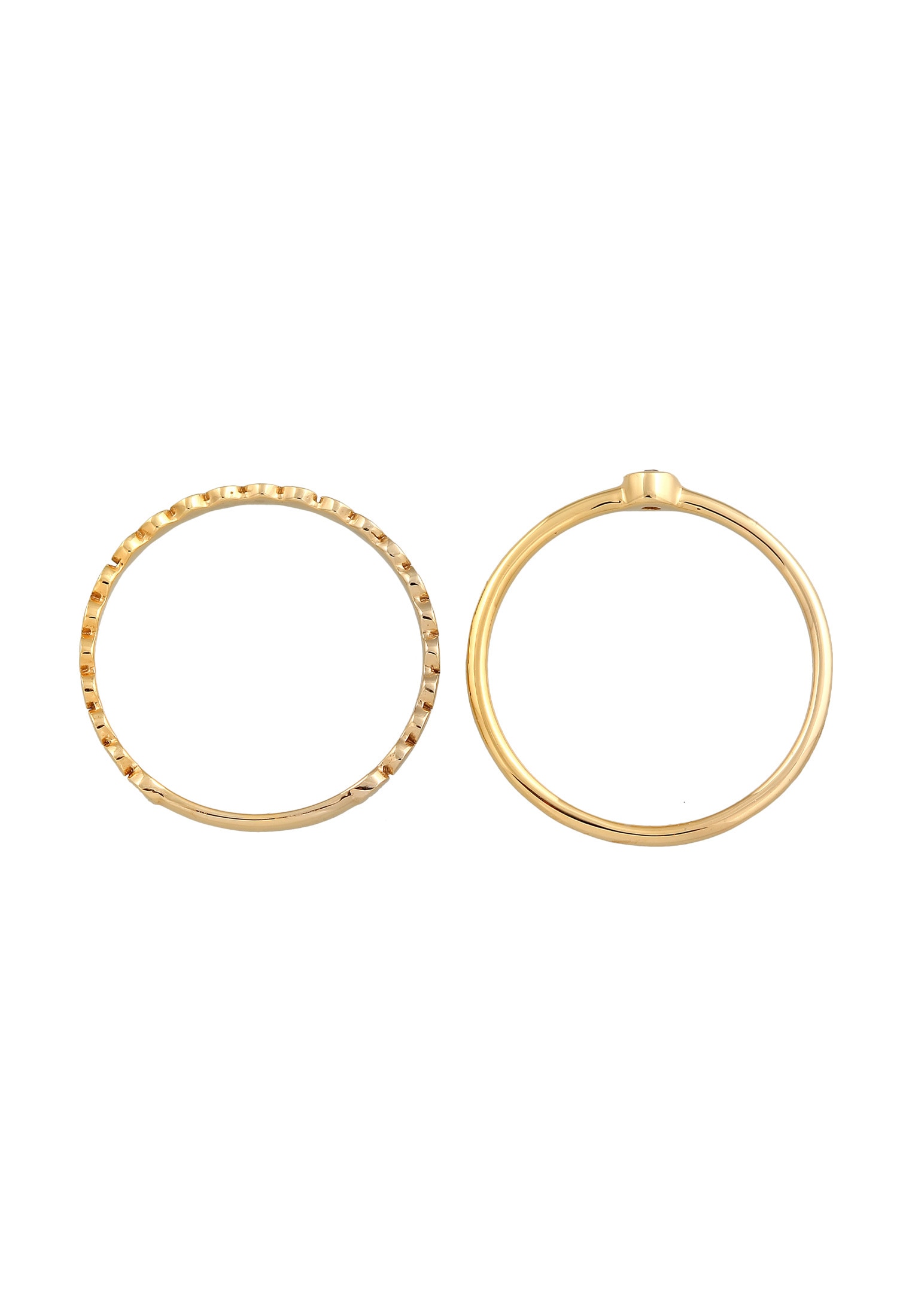 Elli DIAMONDS Ring-Set »Ring Eternity Solitär Diamant (0.03 ct) Set 375 Gelbgold«