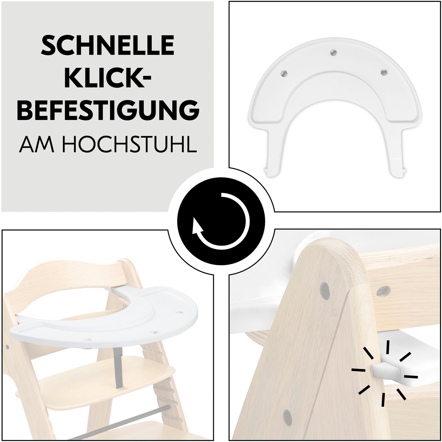 Hauck Hochstuhltablett »Arketa Play Tray, White«