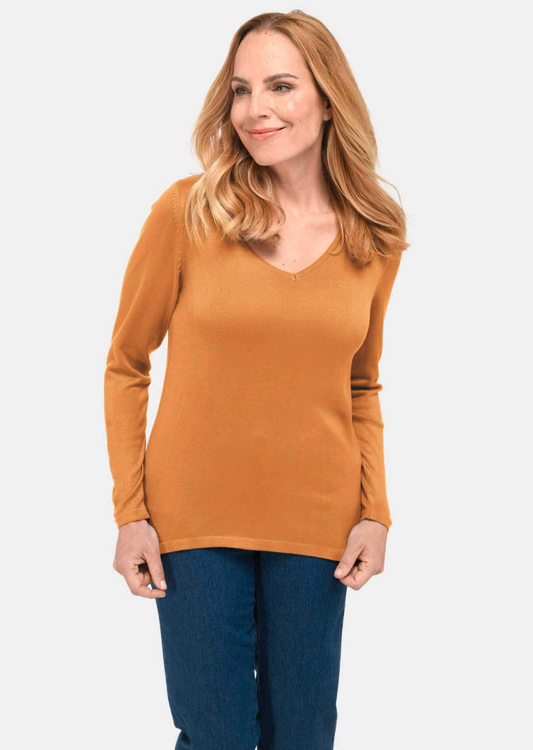 GOLDNER Strickpullover »V-Pullover Unkomplizierter Pullover mit V-Ausschnitt«