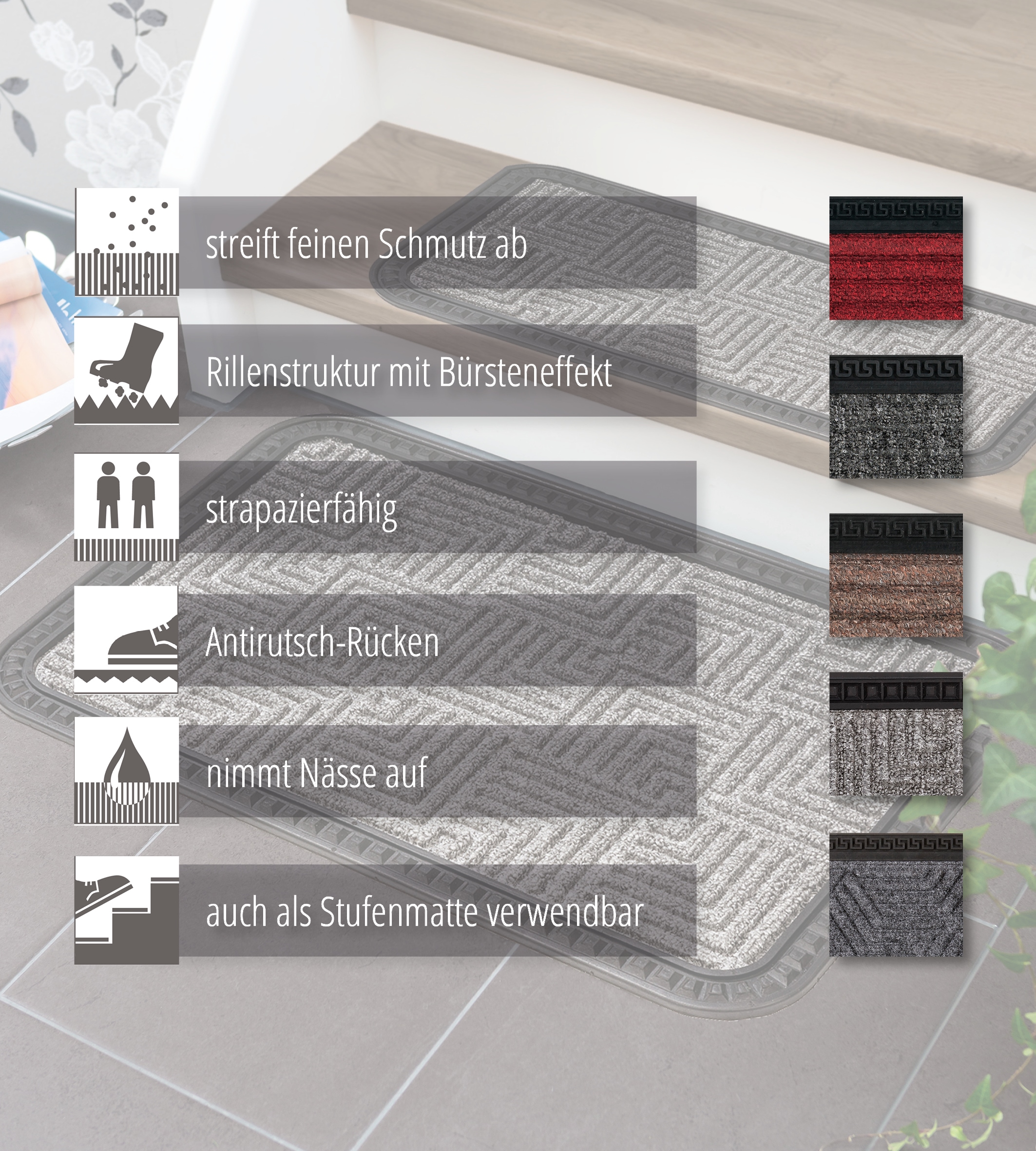 ASTRA Fußmatte »Border Star 1« rechteckig 8 mm Höhe Türmatte, Schmutzfangmatte, In -und Outdoor geeignet