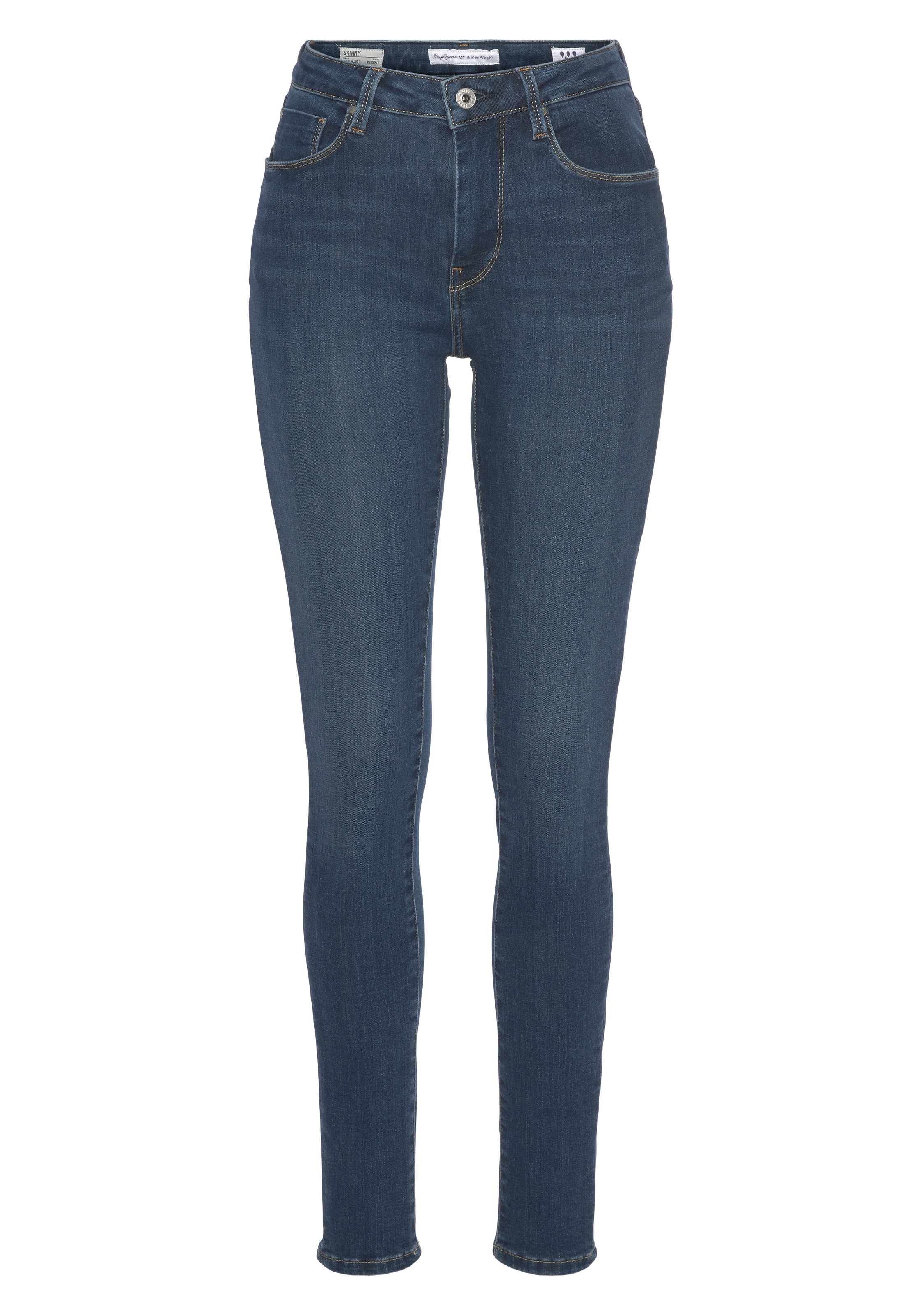bequemem OTTO Pepe Skinny Bund seidig in hohem Shop Jeans im kaufen Stretch Passform Röhrenjeans »REGENT«, aus Online mit Denim