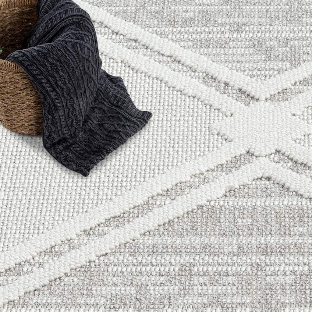 Carpet City Teppich »LINDO 8853«, rechteckig, 11 mm Höhe, Kurzflor, Hochtief-Muster/ 3D-Effekt, Fransen, Boho-Stil, Wohnzimmer