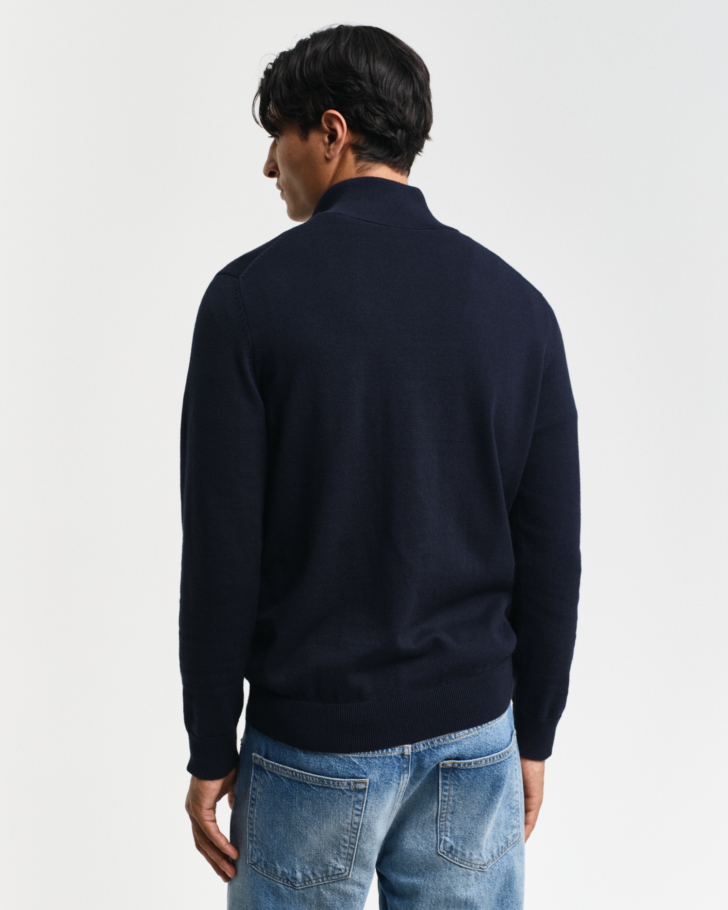 Gant Troyer »CLASSIC COTTON HALF ZIP«, mit gerippten Details