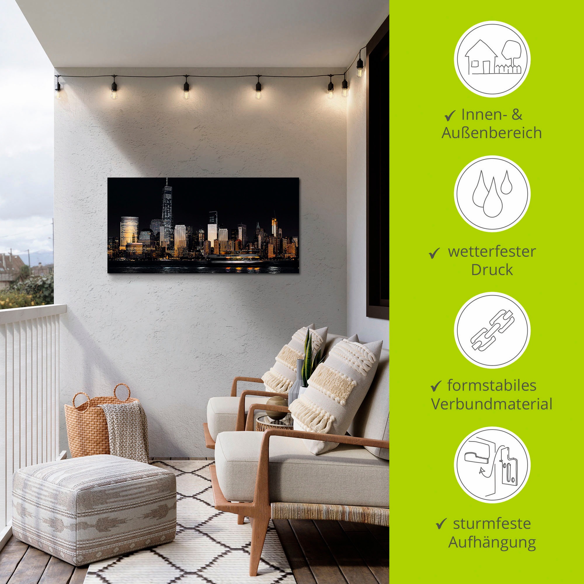 Artland Wandbild »New York Financial Distrikt« New York 1 Stk. tlg. als Alubild, Outdoorbild, Leinwandbild in verschied. Größen