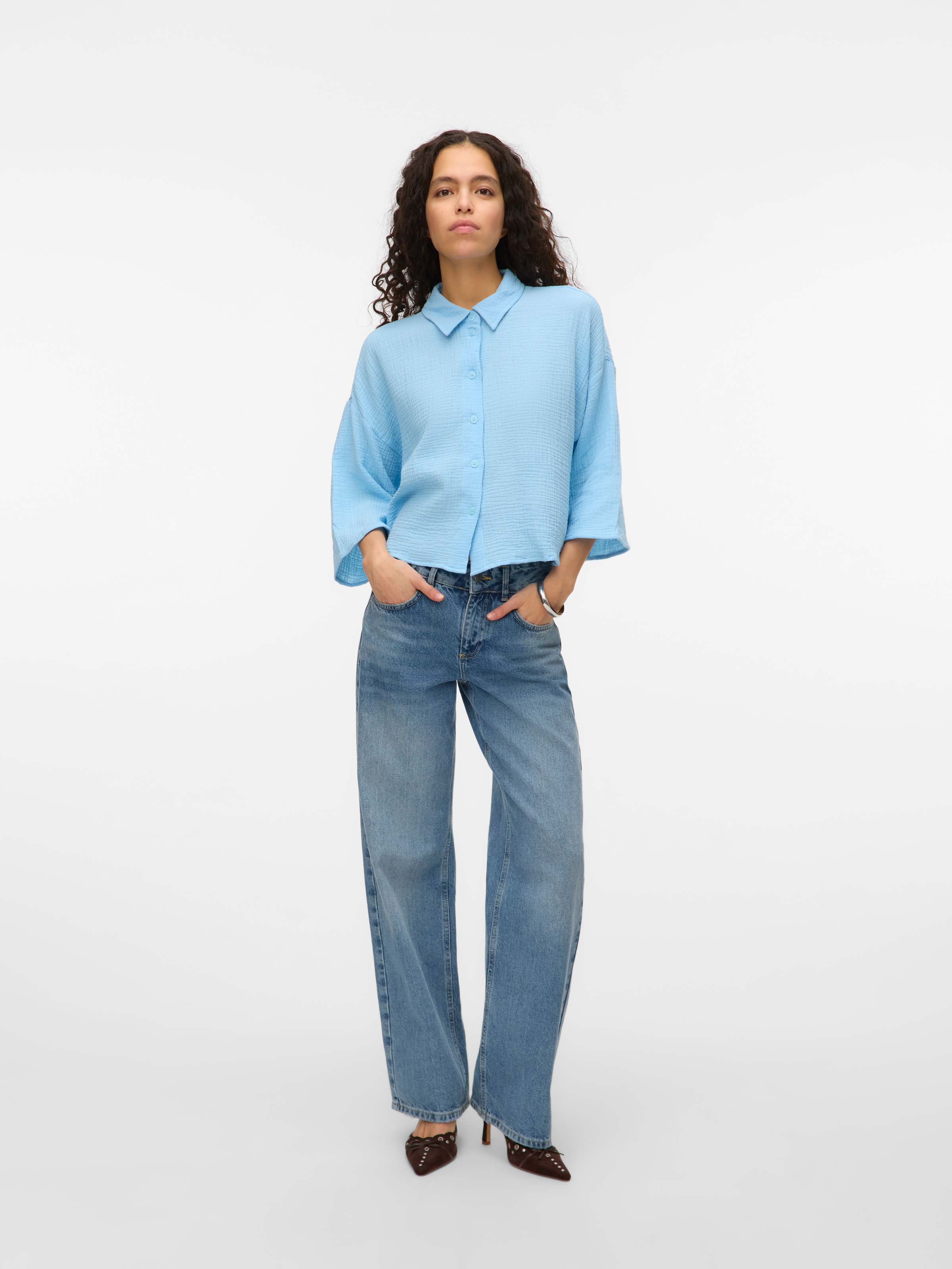 Vero Moda Hemdbluse »VMNATALI CROP SHIRT WVN NOOS«