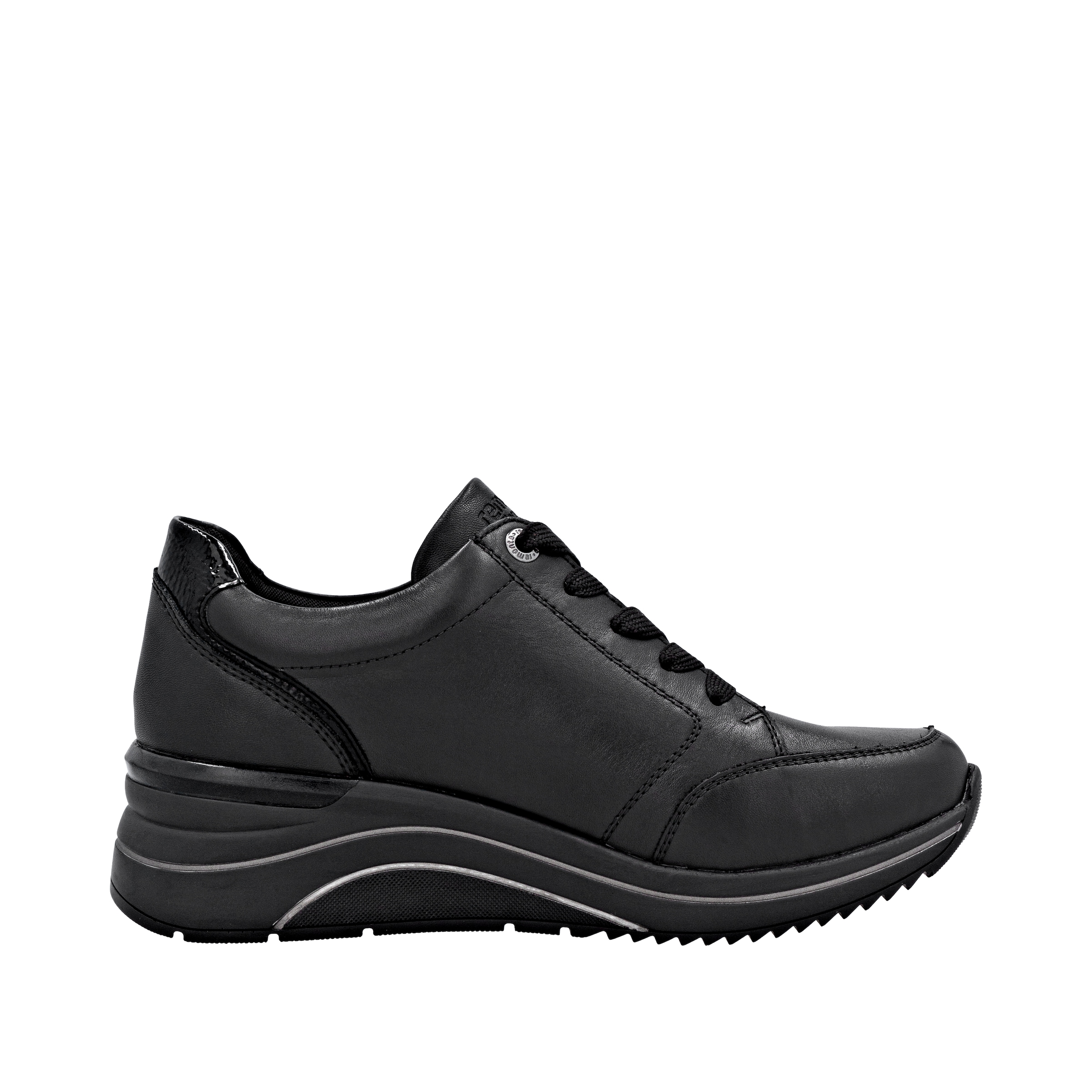 Remonte Keilsneaker, Freizeitschuh, Halbschuh, Schnürschuh mit goldfarbenem Logoanhänger
