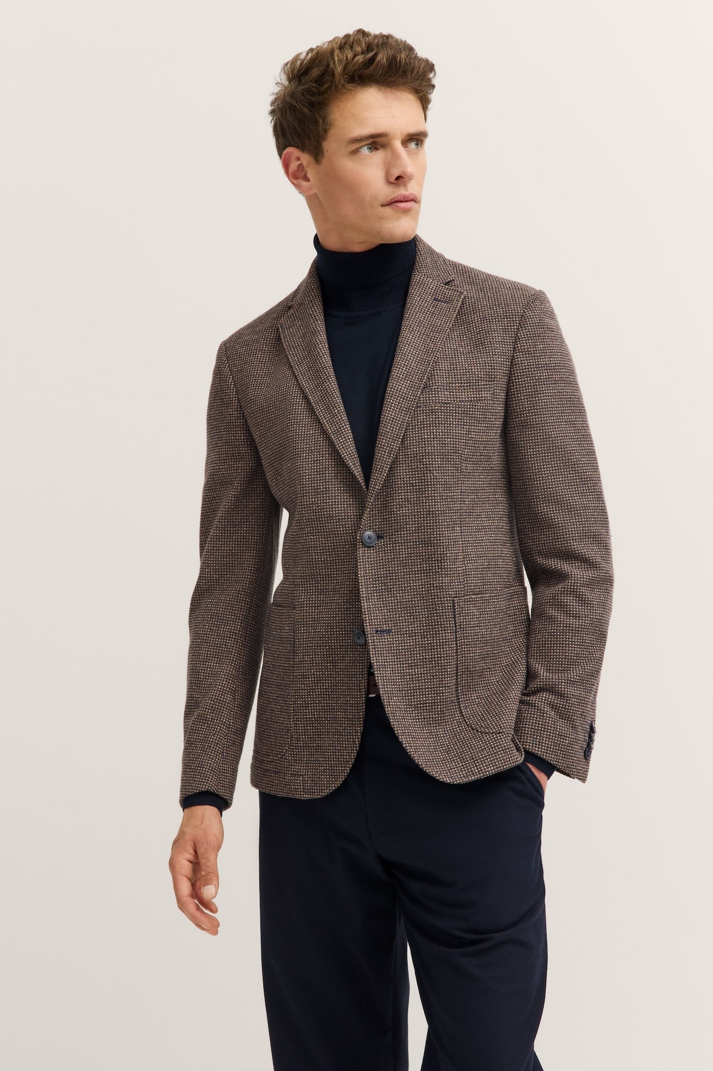 Bugatti Herren Sakko »Modern Fit« Jersey Stretch mit Taschen in braun, Größe 48