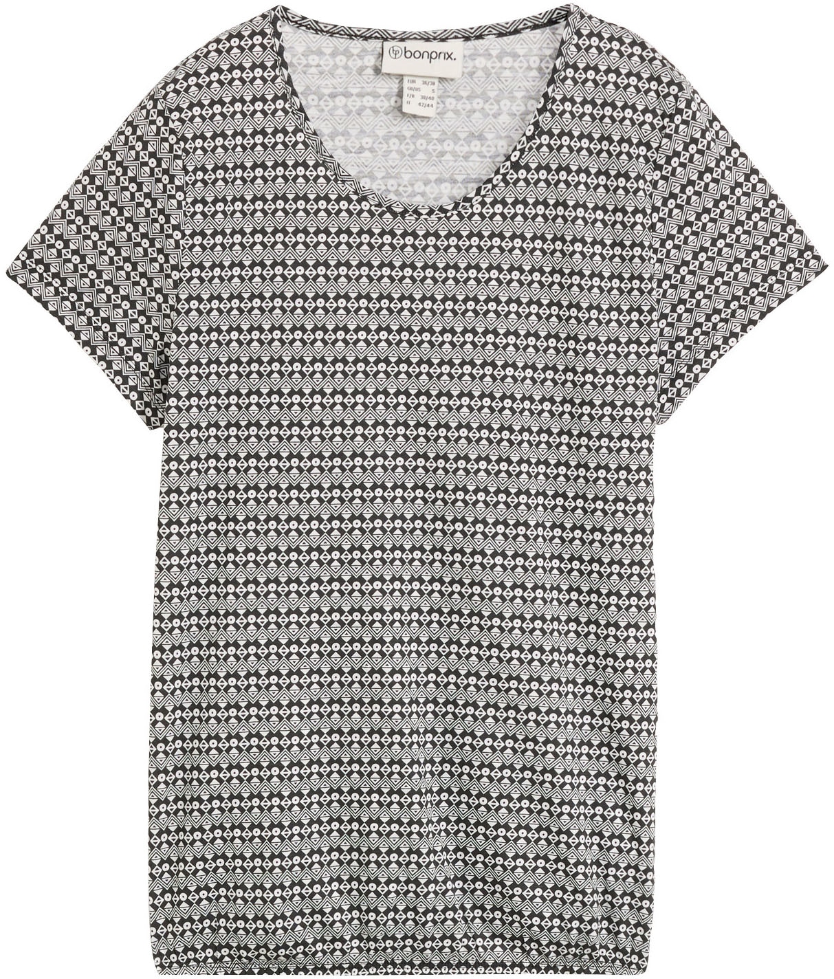bonprix T-Shirt Loose Fit, Kurzarm, mit elastischen Bündchen, mit All-Over Print