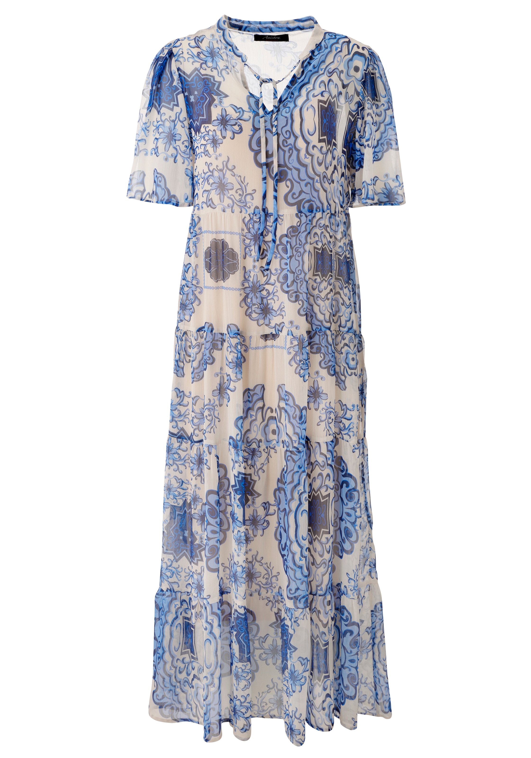 Aniston CASUAL Sommerkleid mit fantasievollem, grafischen Blumendruck - NEUE KOLLEKTION