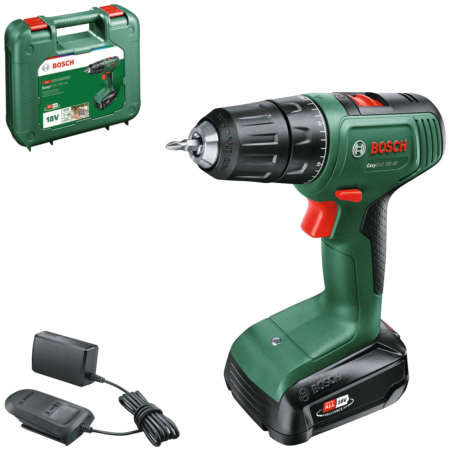 Akku-Bohrschrauber »EasyDrill 18V-40«, Inkl. Koffer, mit Akku 18V/2Ah und Ladegerät