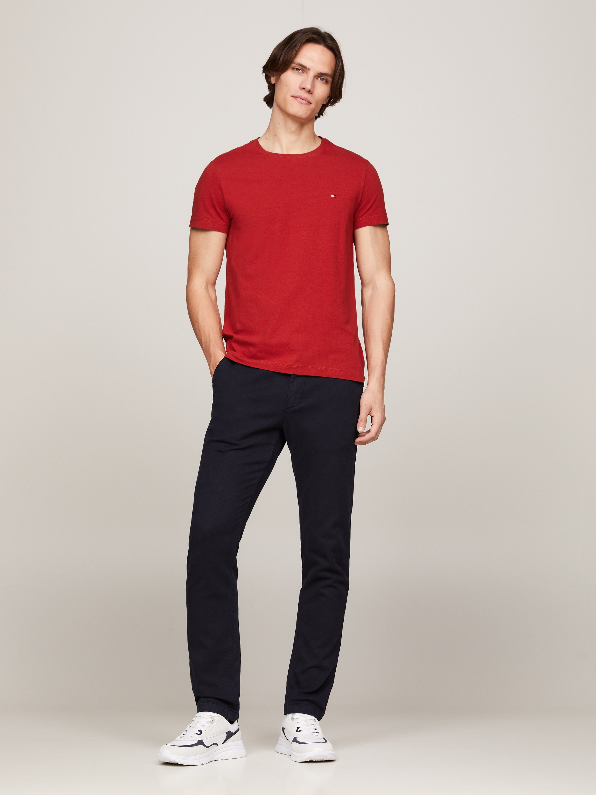 Tommy Hilfiger T-Shirt »STRETCH SLIM FIT TEE«, mit Rundhalsausschnitt