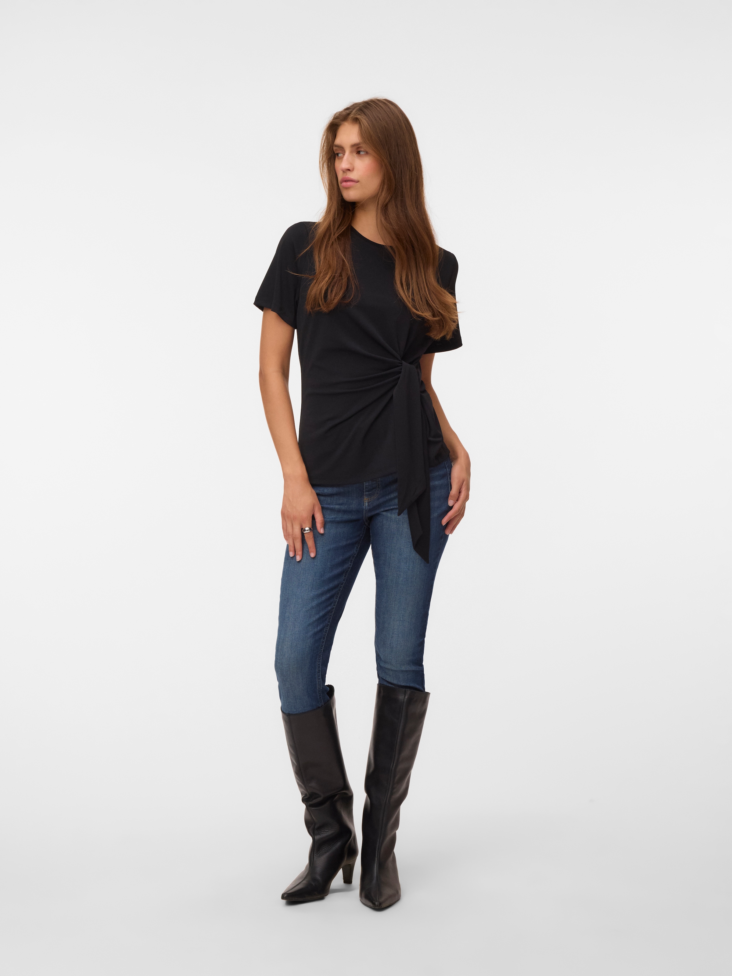 Vero Moda Kurzarmshirt »VMJILL SS TOP JRS NOOS« Materialmix, regular fit