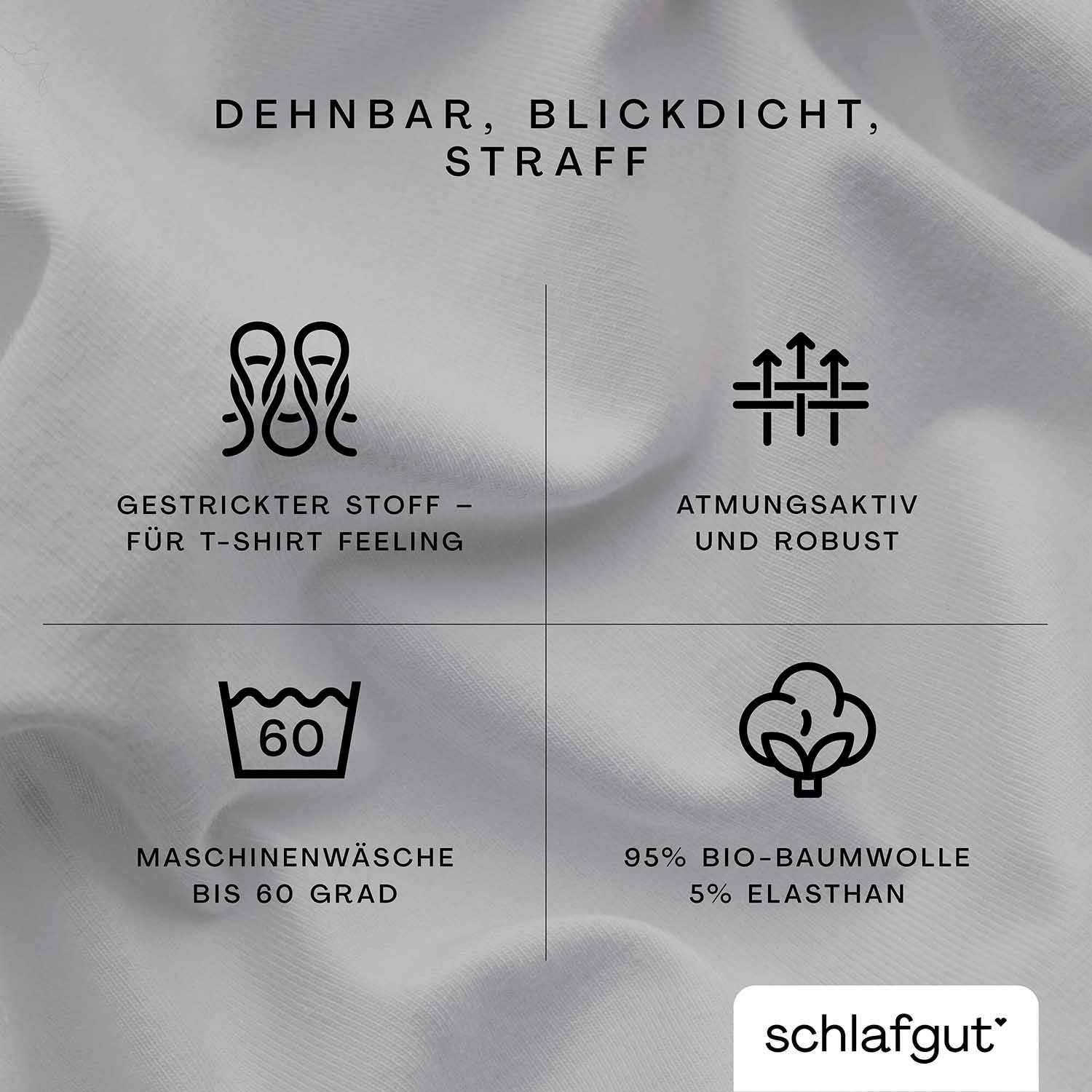 Schlafgut Spannbettlaken »PURE Bio-Baumwolle mit Elasthan, dehnbar blickdicht, straff, Bettlaken«, PREMIUM Laken für Matratzen bis 30cm Höhe, in 90x200, 140x200, 180x200