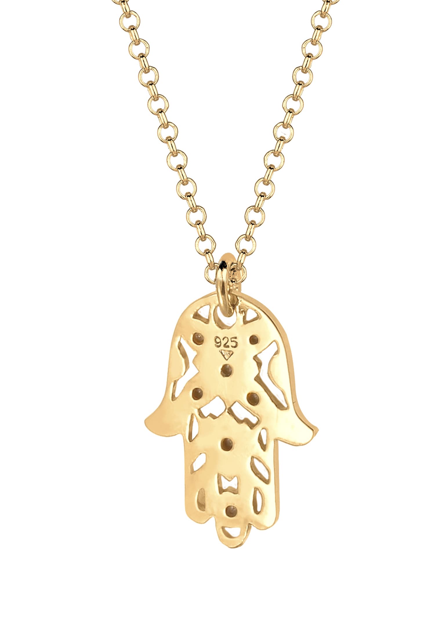 Elli Silberkette »Halskette Hamsa Hand Anhänger und Kristalle«