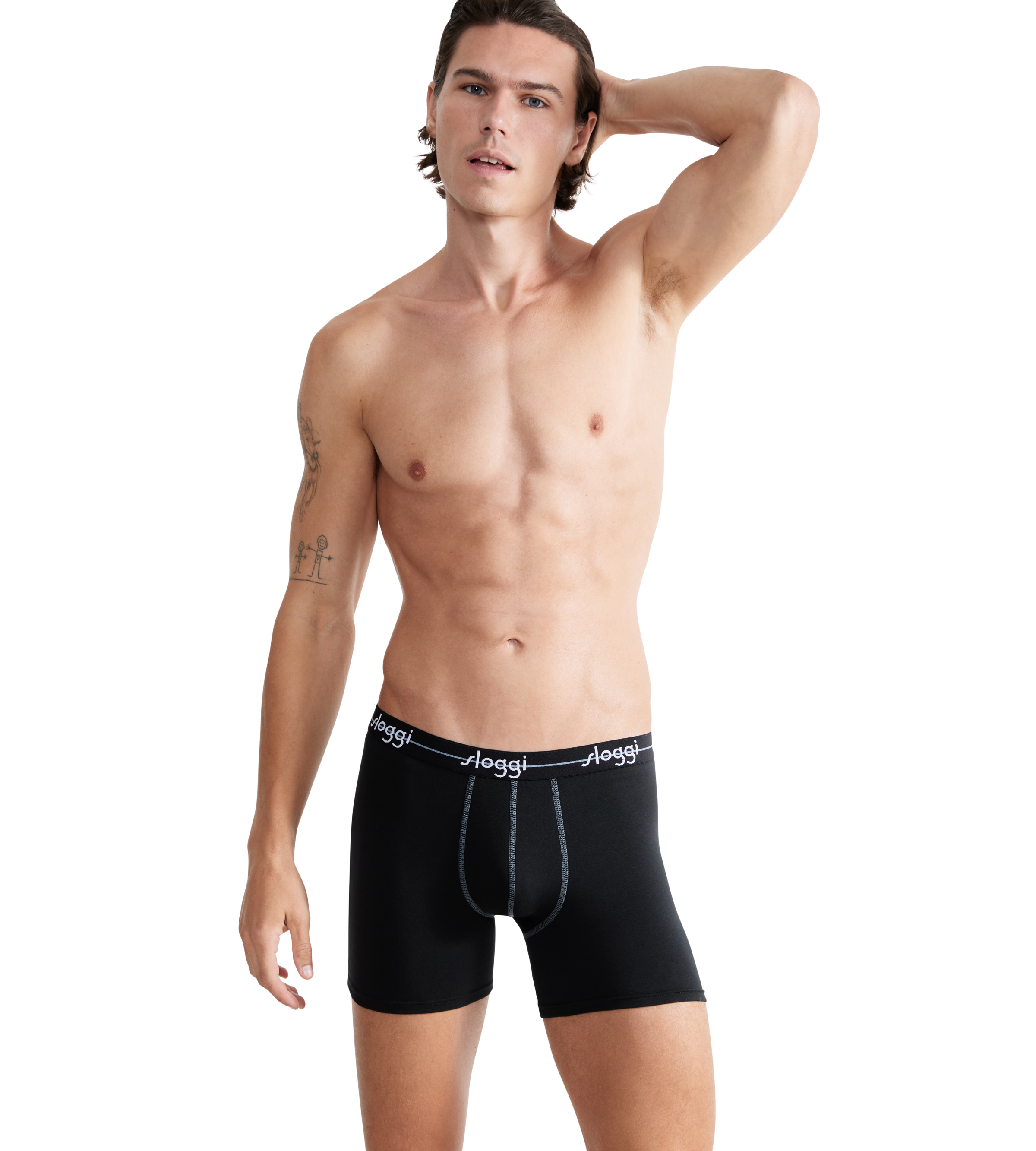 sloggi Langer Boxer »men Start Short« 2er Pack,  moderne bequeme Basics, ohne Eingriff, weiches Taillenband