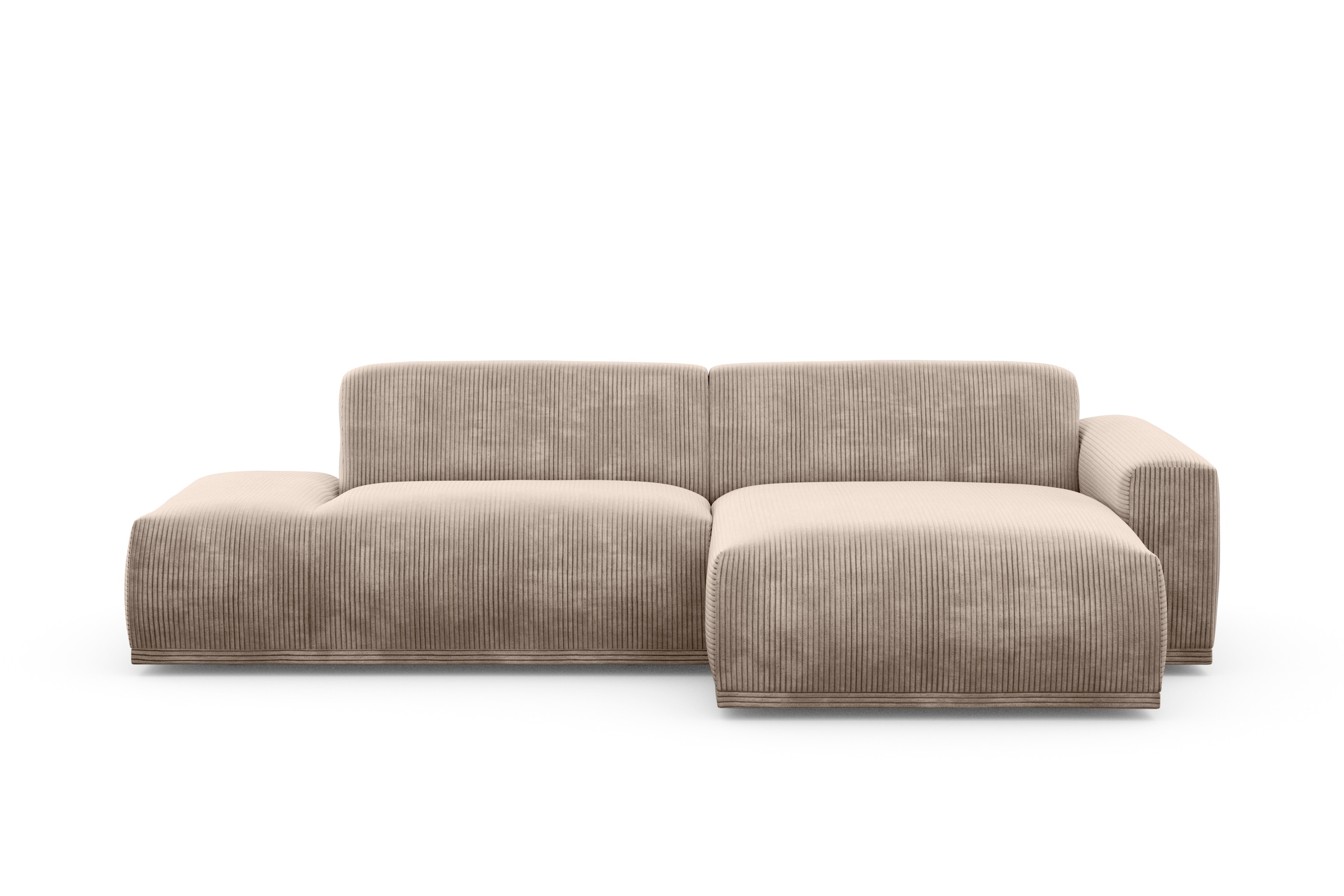 TRENDMANUFAKTUR Ecksofa Braga, aus 2 Teilen, moderner Cord-Stoff