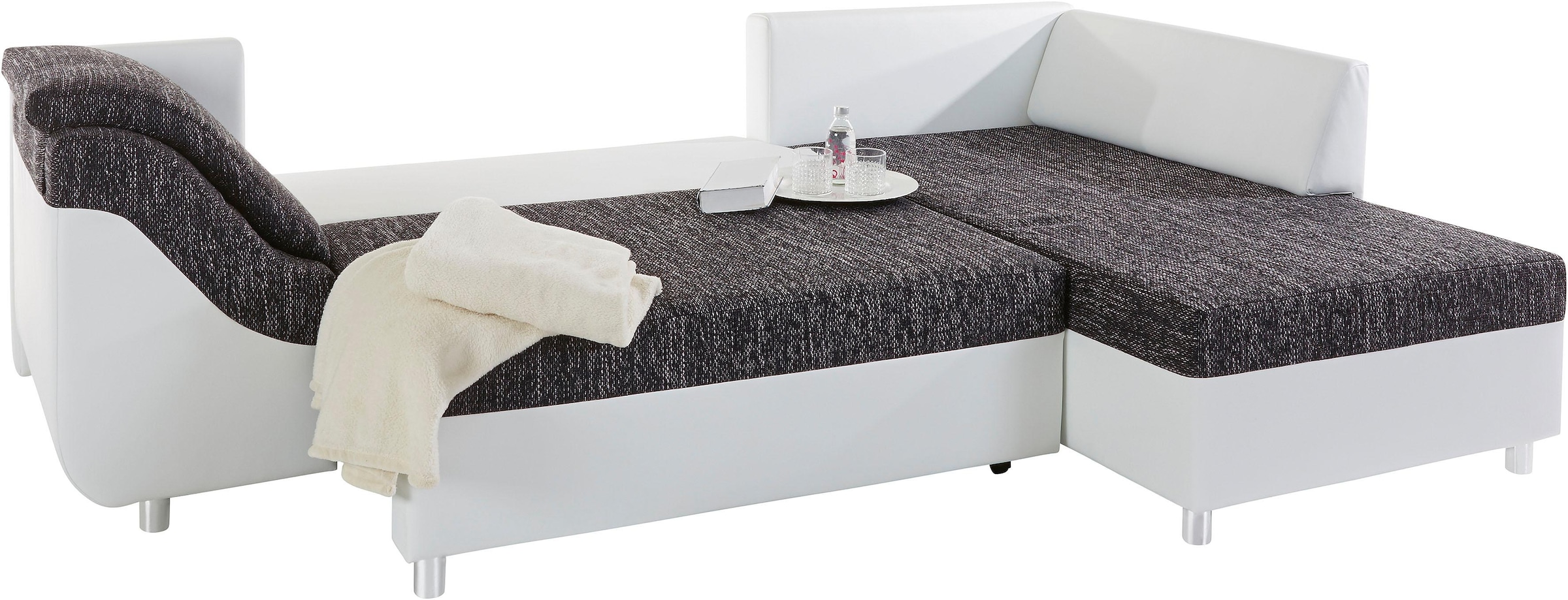 COLLECTION AB Ecksofa »Sally L-Form«, mit und ohne Bettfunktion, inklusive loser Rücken- und Zierkissen