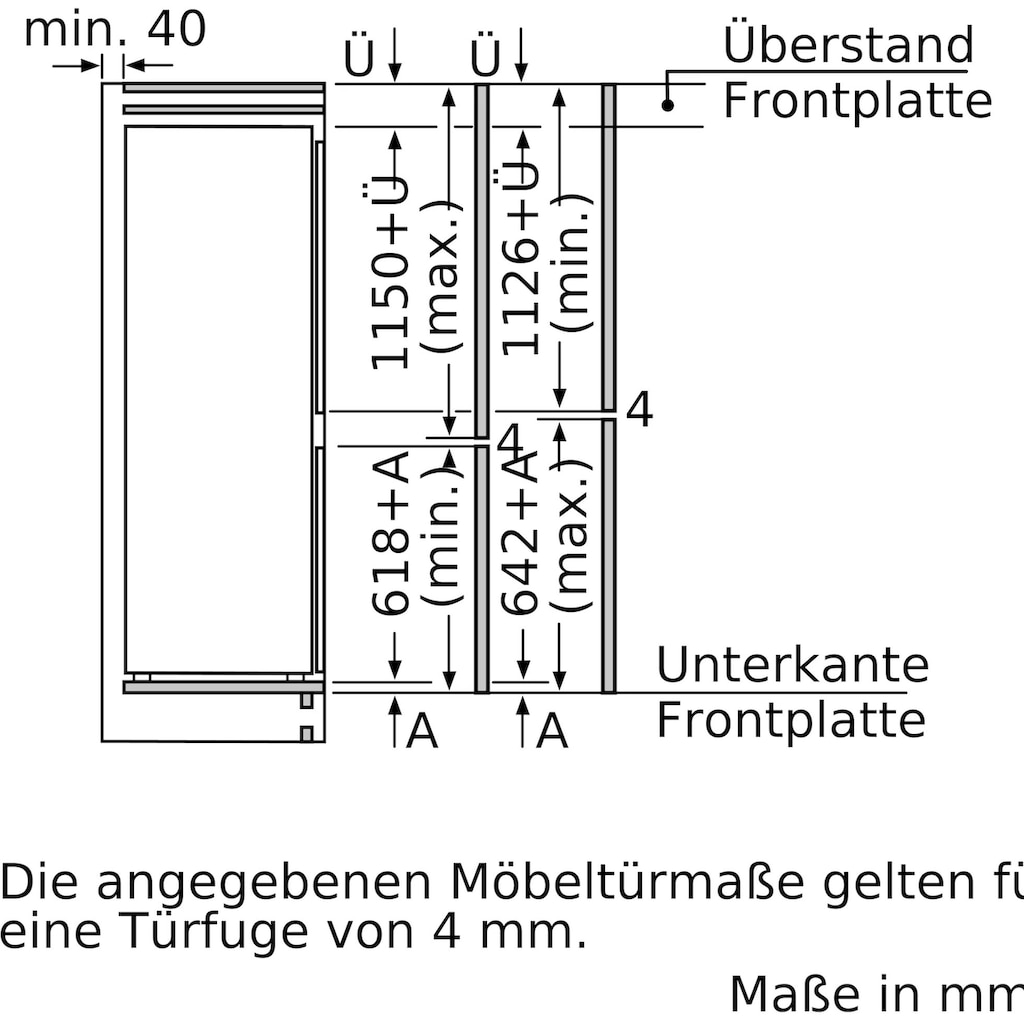 SIEMENS Einbaukühlgefrierkombination »KI87SADD0«, KI87SADD0, 177,2 cm hoch, 55,8 cm breit