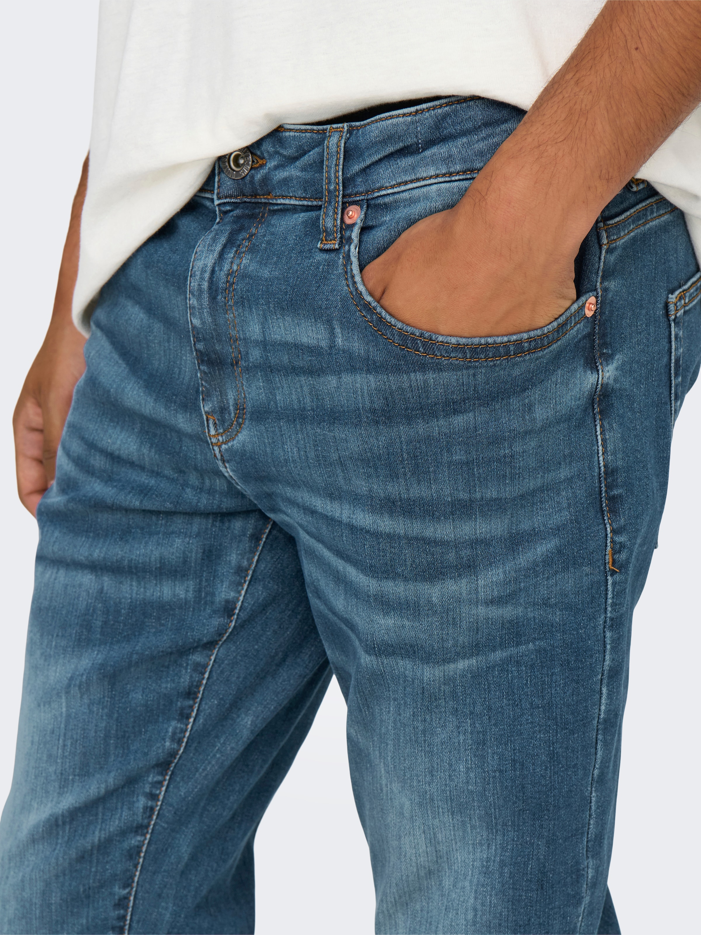 ONLY & SONS Slim-fit-Jeans »OS ONSLOOM SLIM BLUE GREY 40« mit Destroyed Effekt