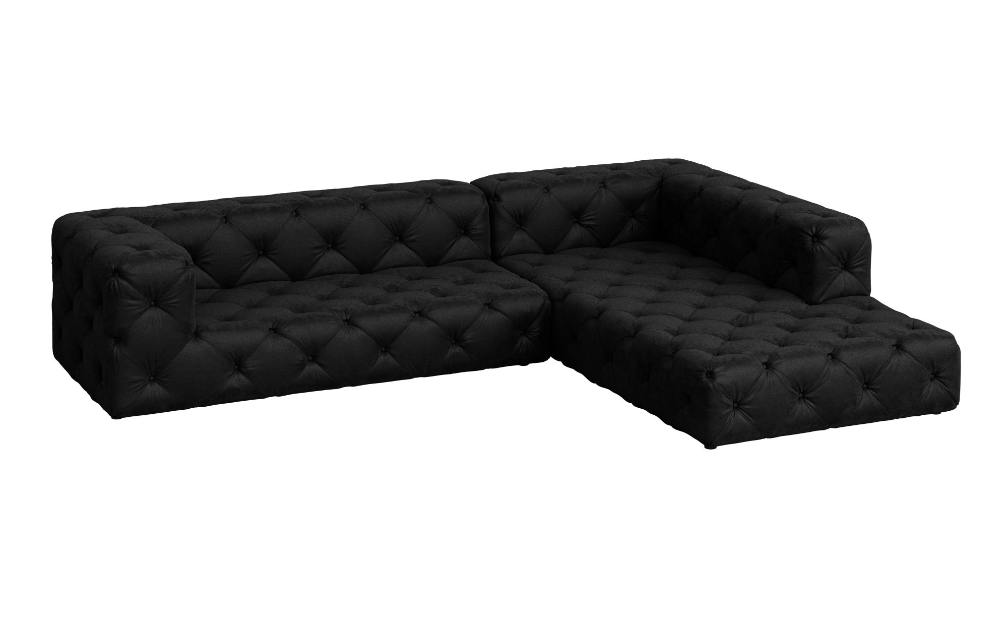 PLACES OF STYLE Ecksofa »FOLLINA« L-Form, mit klassischer Chesterfield-Knopfheftung
