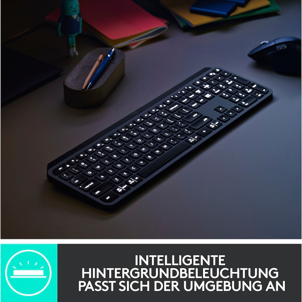 Logitech Tastatur »MX Keys Advanced«, (Antirutsch-Füße-Ziffernblock)