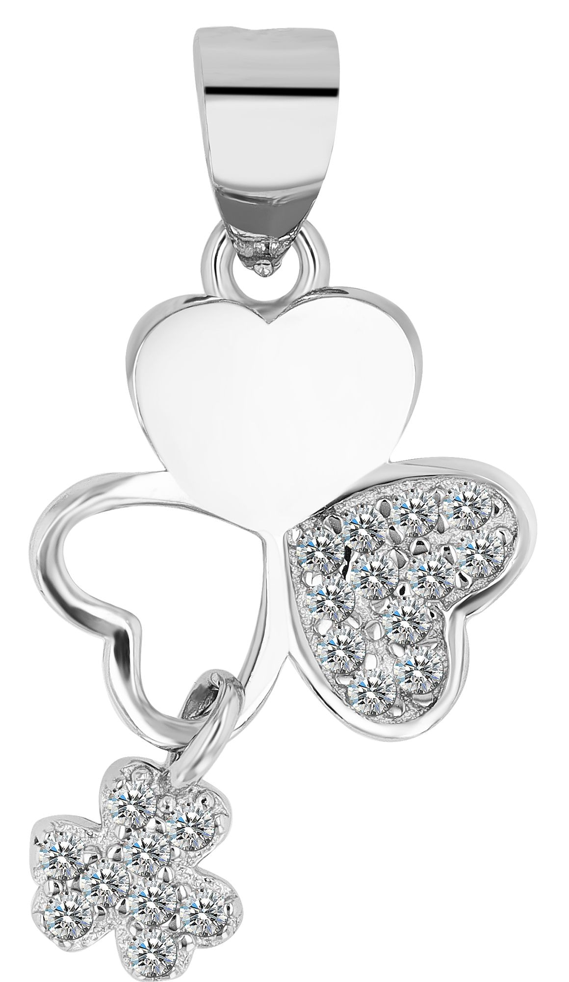 Adelia´s Kettenanhänger »Damen Anhänger ¿ Kleeblatt Anhänger aus 925 Silber mit Zirkonia«