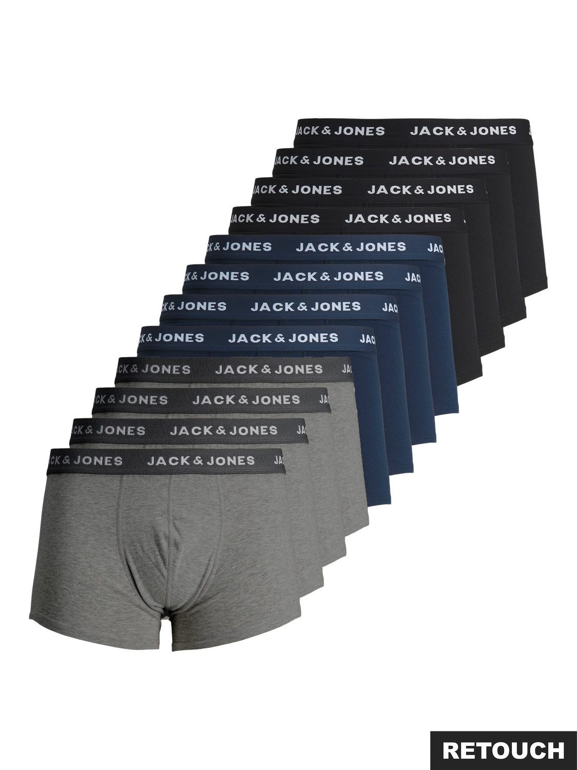 Jack & Jones Trunk »JACSOLID   Stretchkomfort, elastisch, bequem mit sportlichem Look« Packung, 12 Stk. bedruckt, modisch, eng anliegend, Baumwollmischung, Bündchen