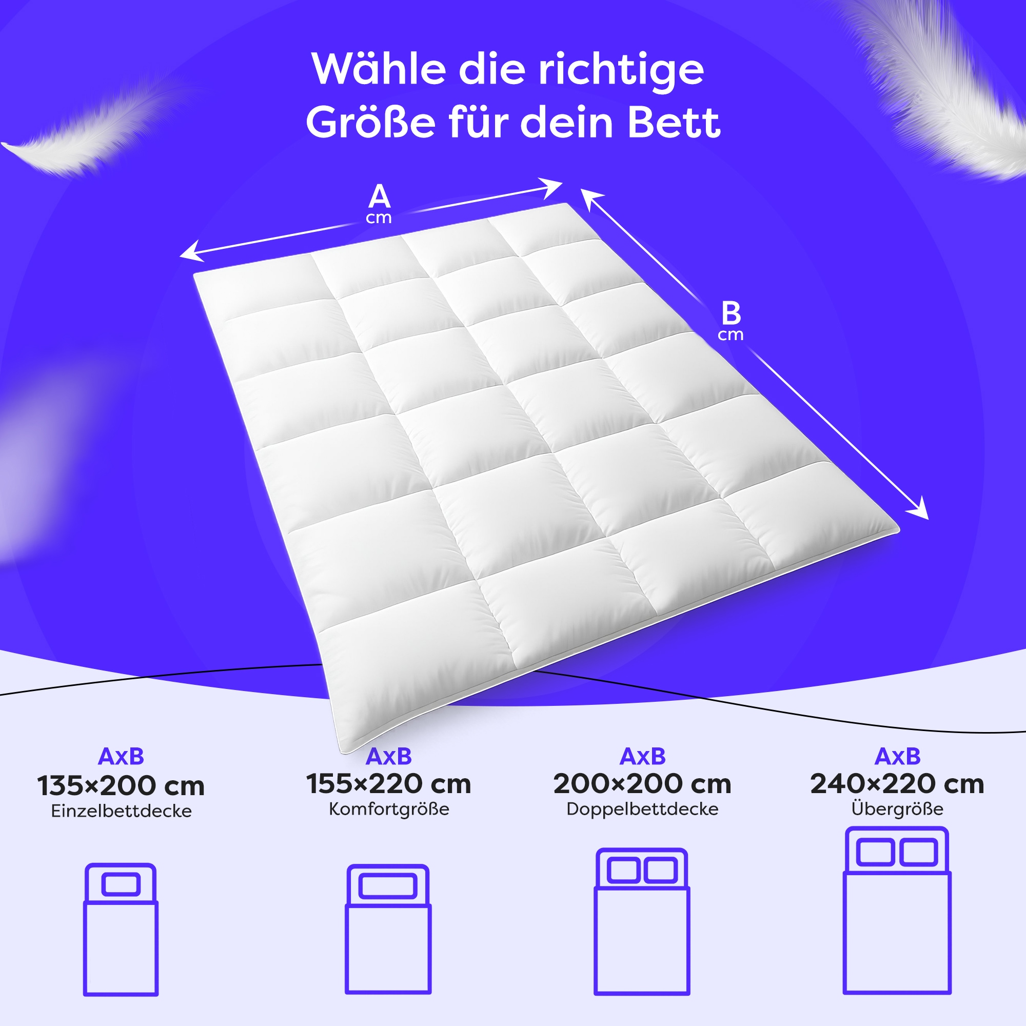 Wolkenfeld Daunenbettdecke »Winterbettdecke Daunendecke Anti-Milben, Hypoallergen, Waschbar« extrawarm 1 Stk. tlg. 135x200, 155x220, 200x200, 220x240 Gänsedaunen & Federn 500 g/m²