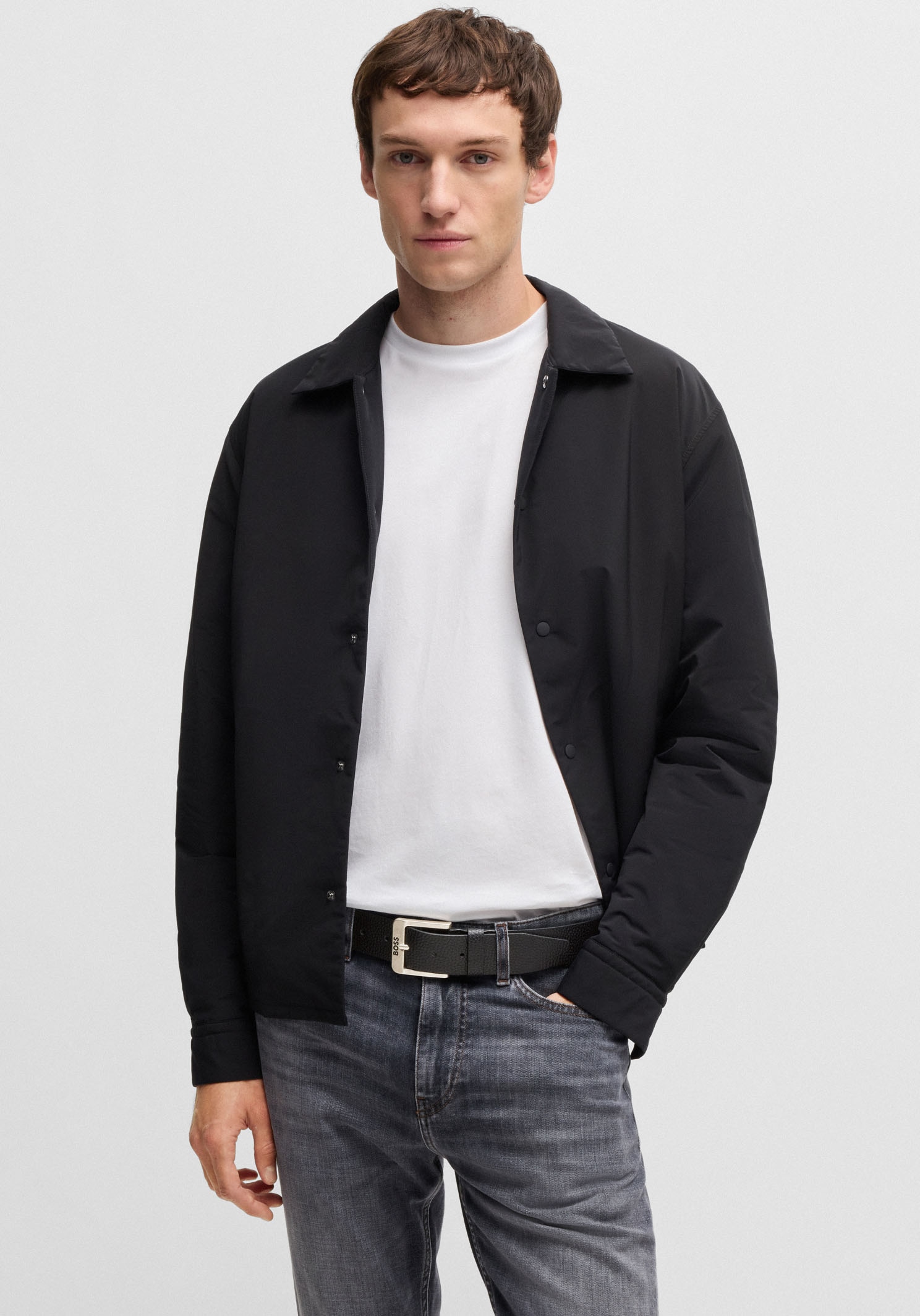 BOSS Ledergürtel »Jemio-Gr_Sz40«, mit Logoprägung
