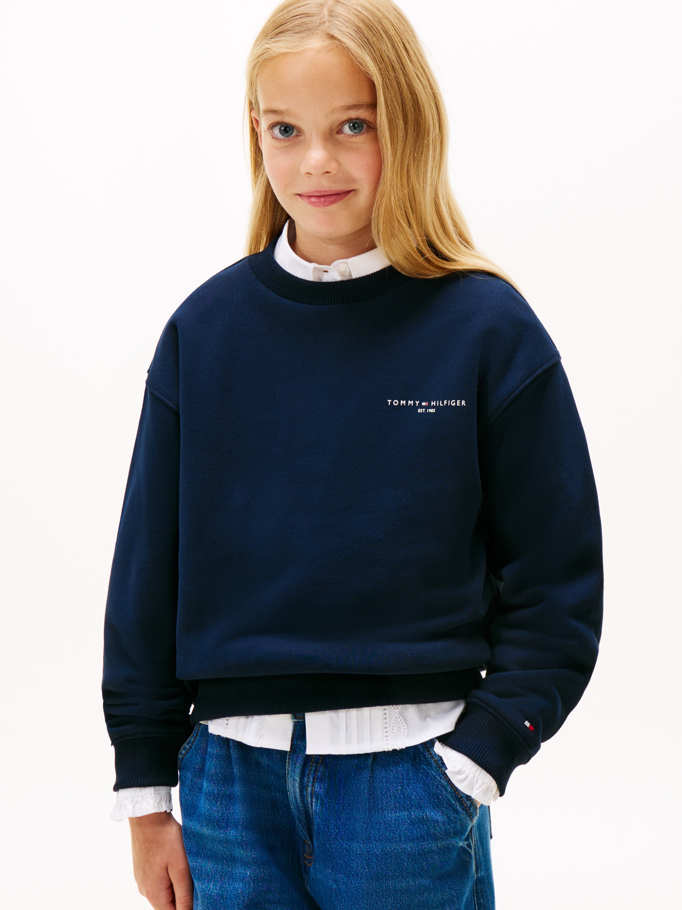 Tommy Hilfiger Sweatshirt »MINI CORP C-NECK«, Kinder bis 16 Jahre, für Jungen und Mädchen, regular fit
