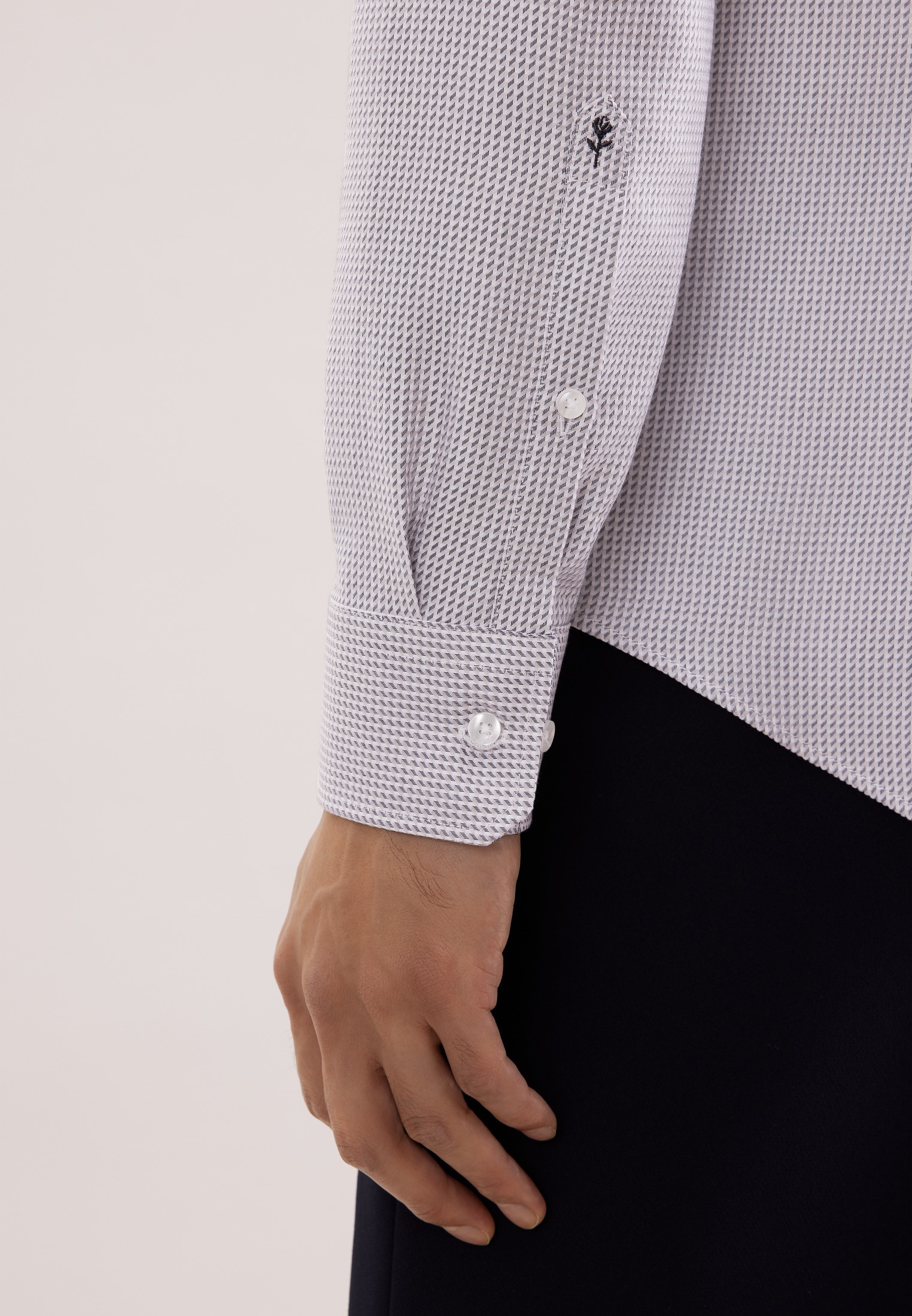 seidensticker Businesshemd »Schwarze Rose« Shaped 1/1 Kentkragen Struktur